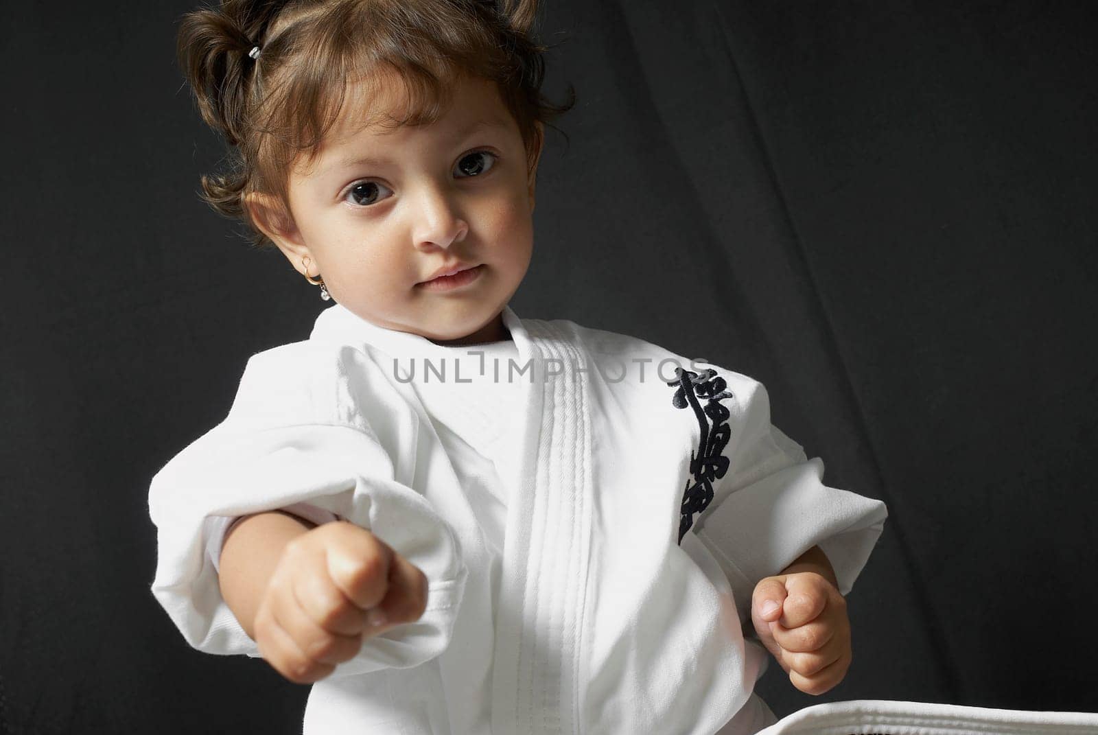 Portrait of a girl practicing karate