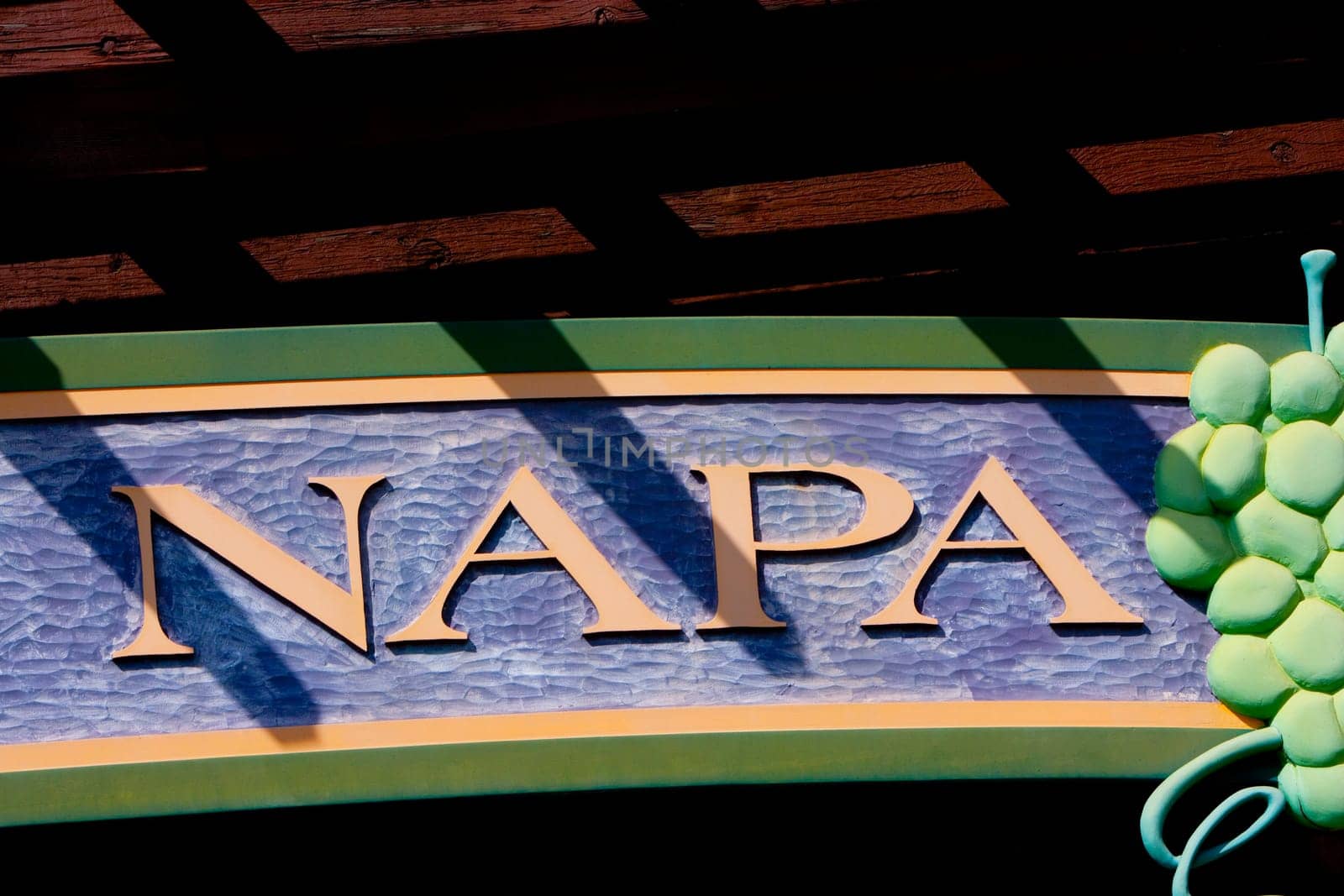 Close_up of a signboard, Napa Valley, California, USA