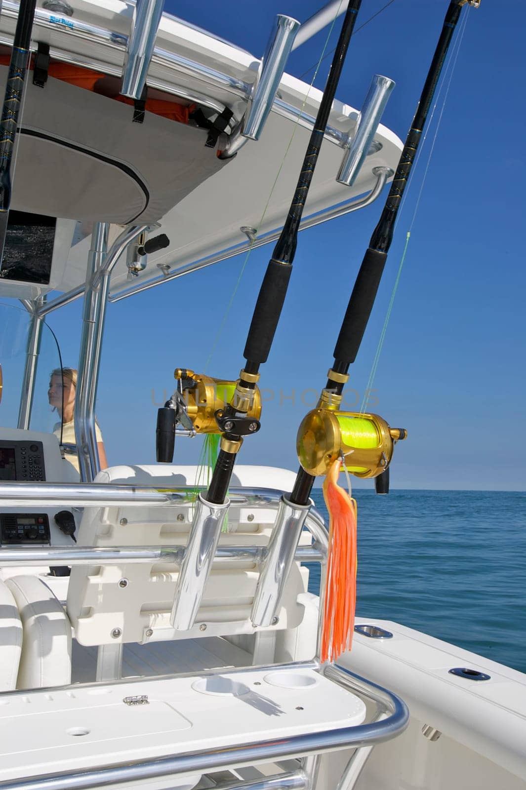 Fishing rods in a speedboat