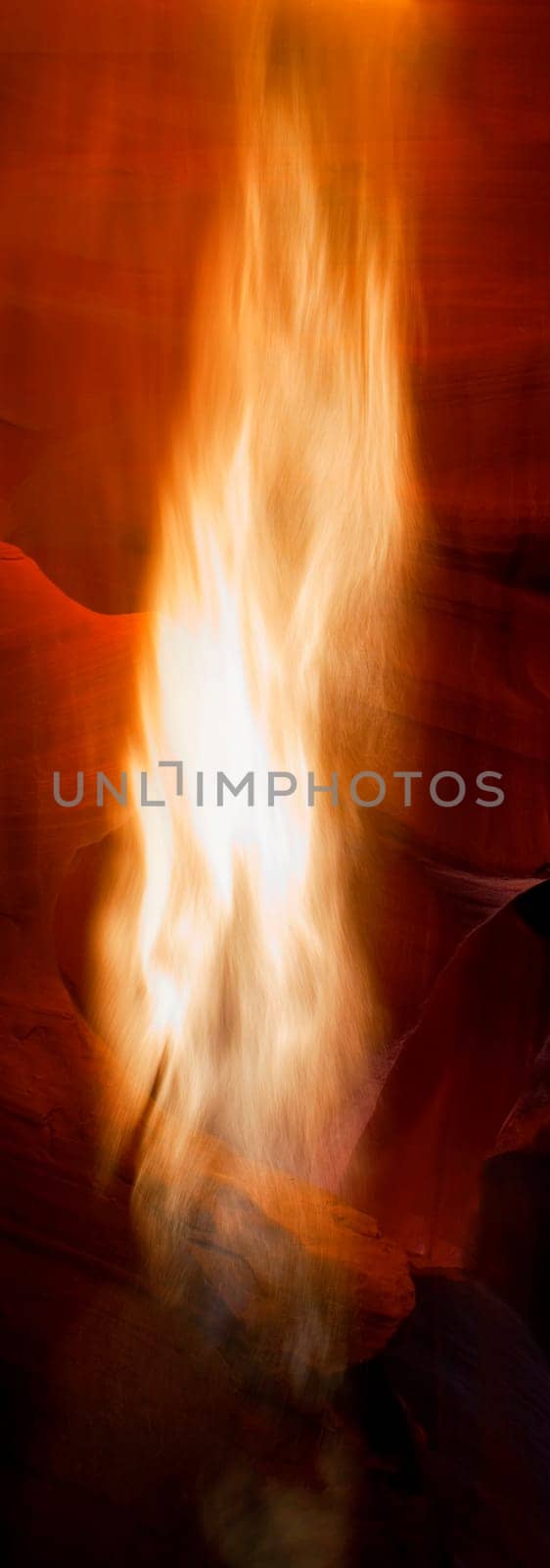 Sunbeam falling into a slot canyon, Antelope Canyon, Page, Arizona, USA