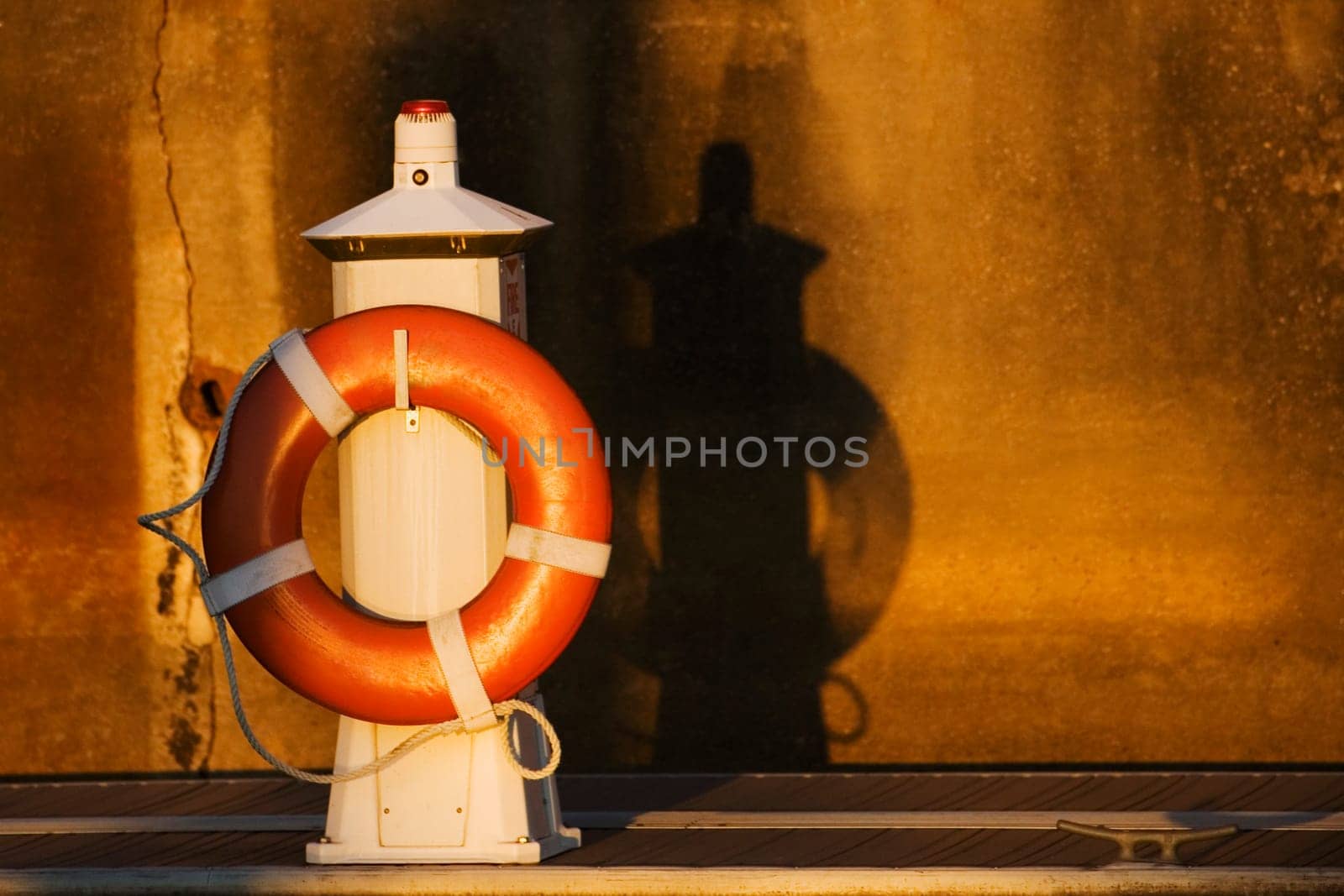 Inflatable ring on a structure, Potomac River, Washington DC, USA
