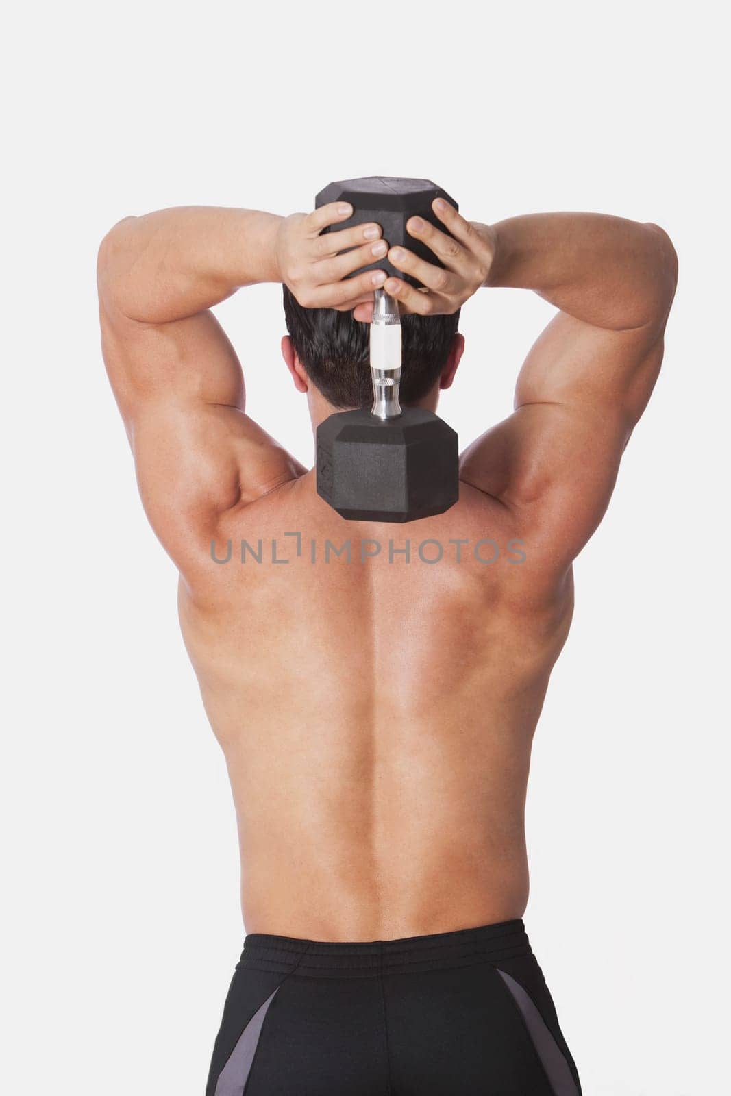 Man exercising with a dumbbell