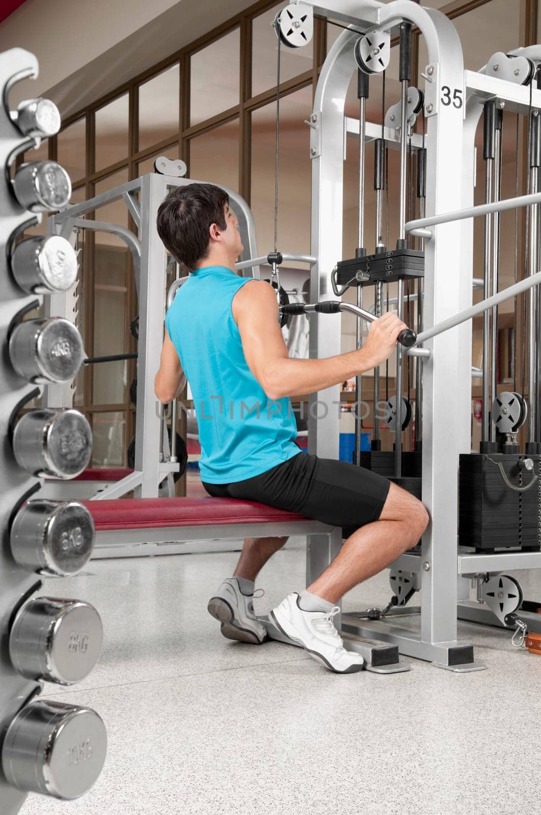 Man exercising in a gym