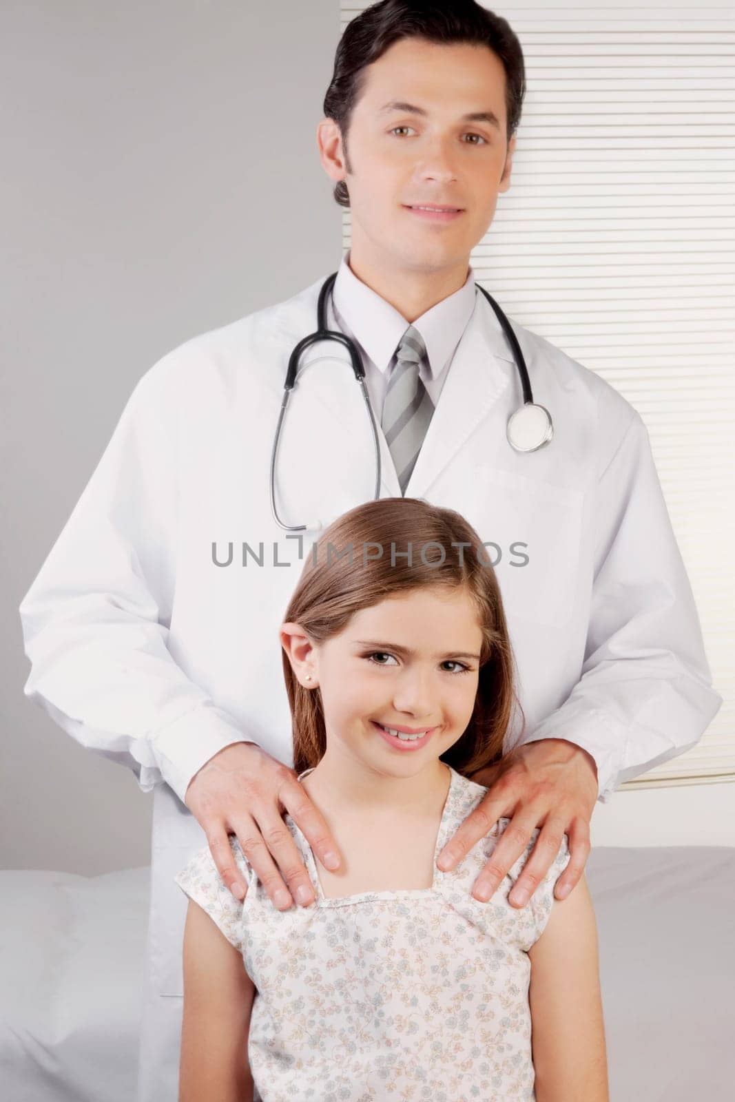 Portrait of a doctor with a girl