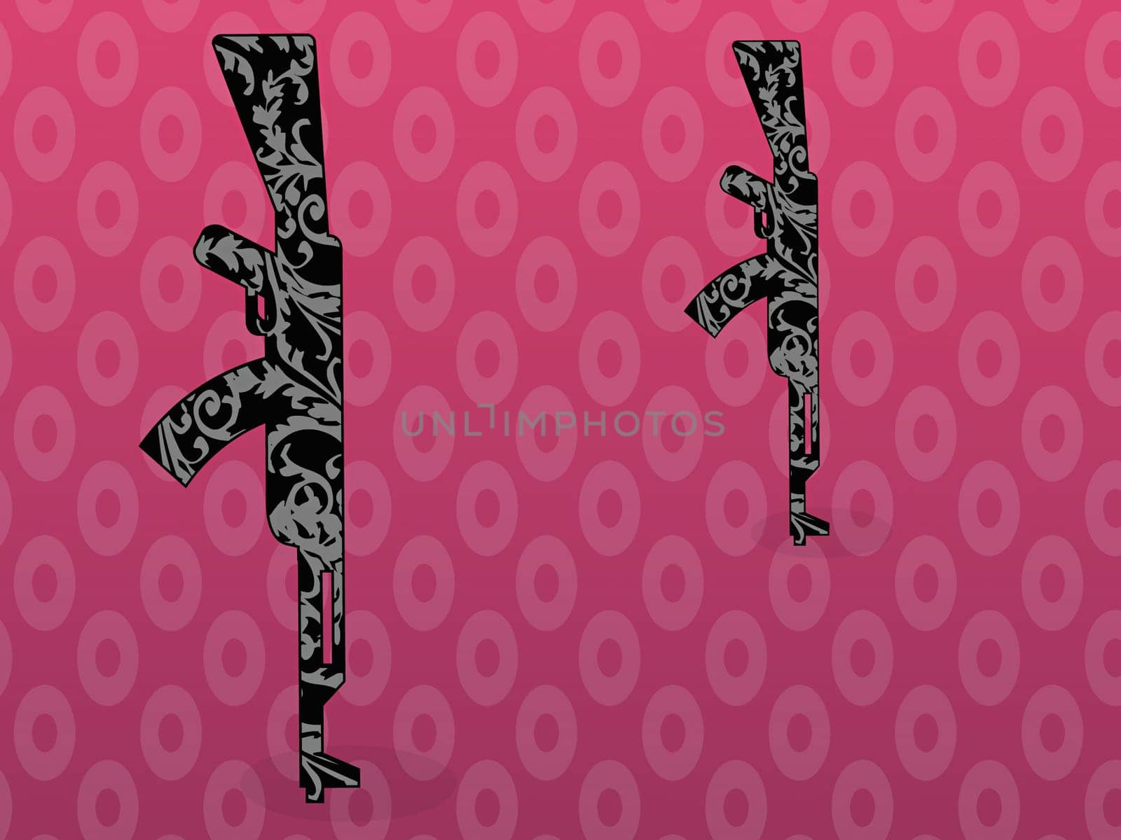Two rifles on a pink background