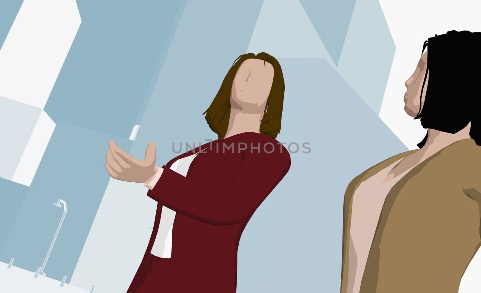 Two businesswomen talking
