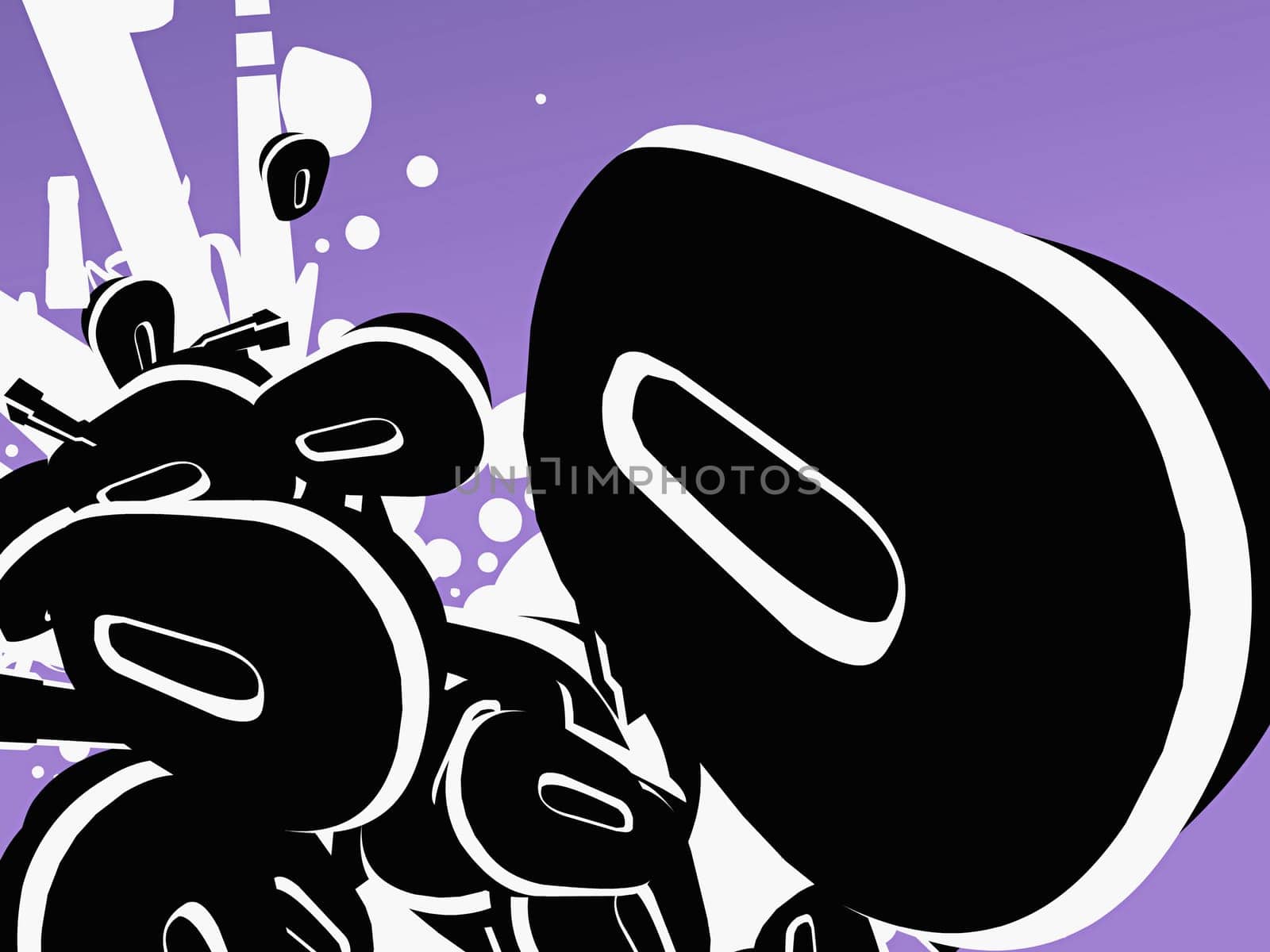 Close-up of zeroes on a purple background