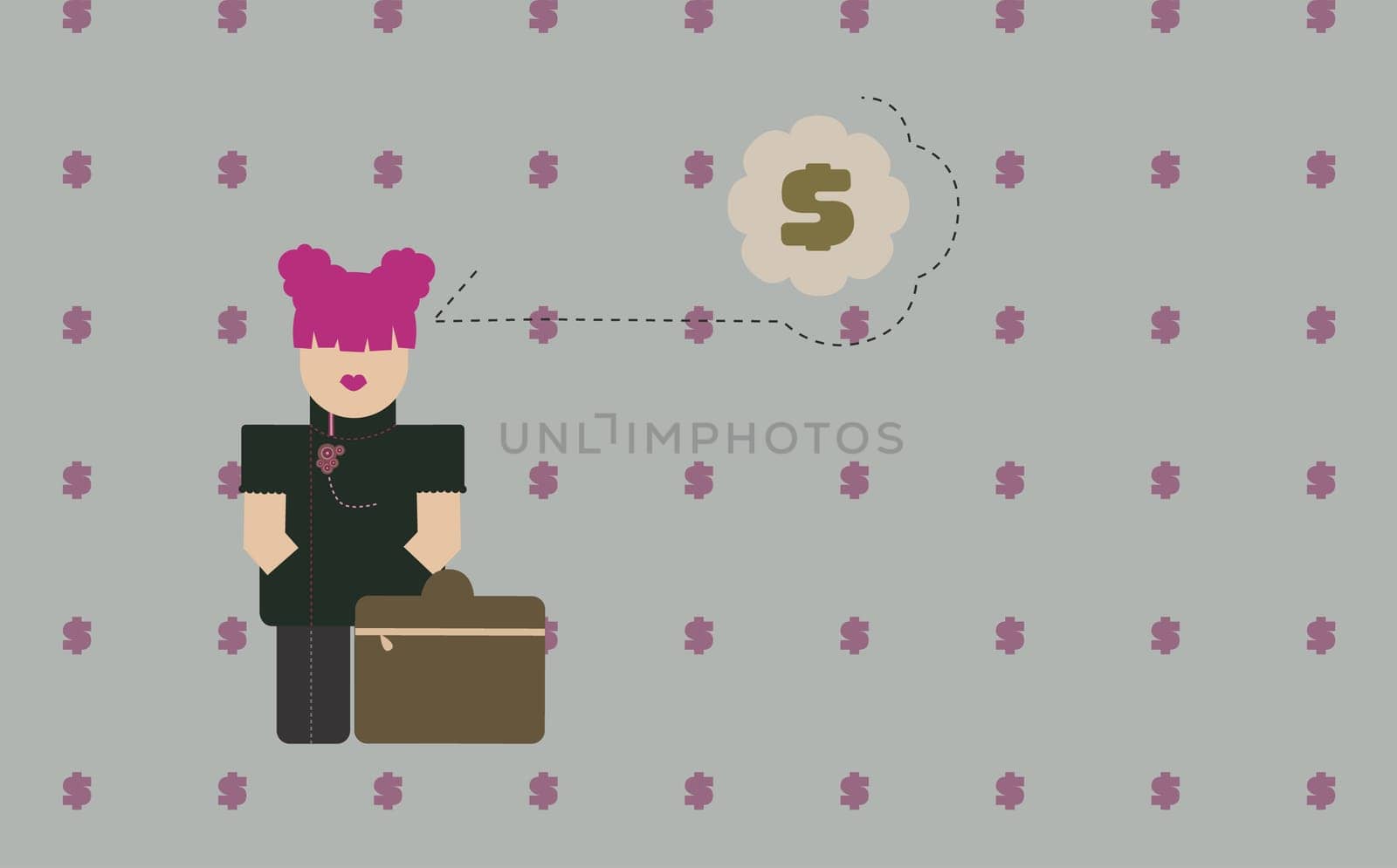 Woman standing with a briefcase