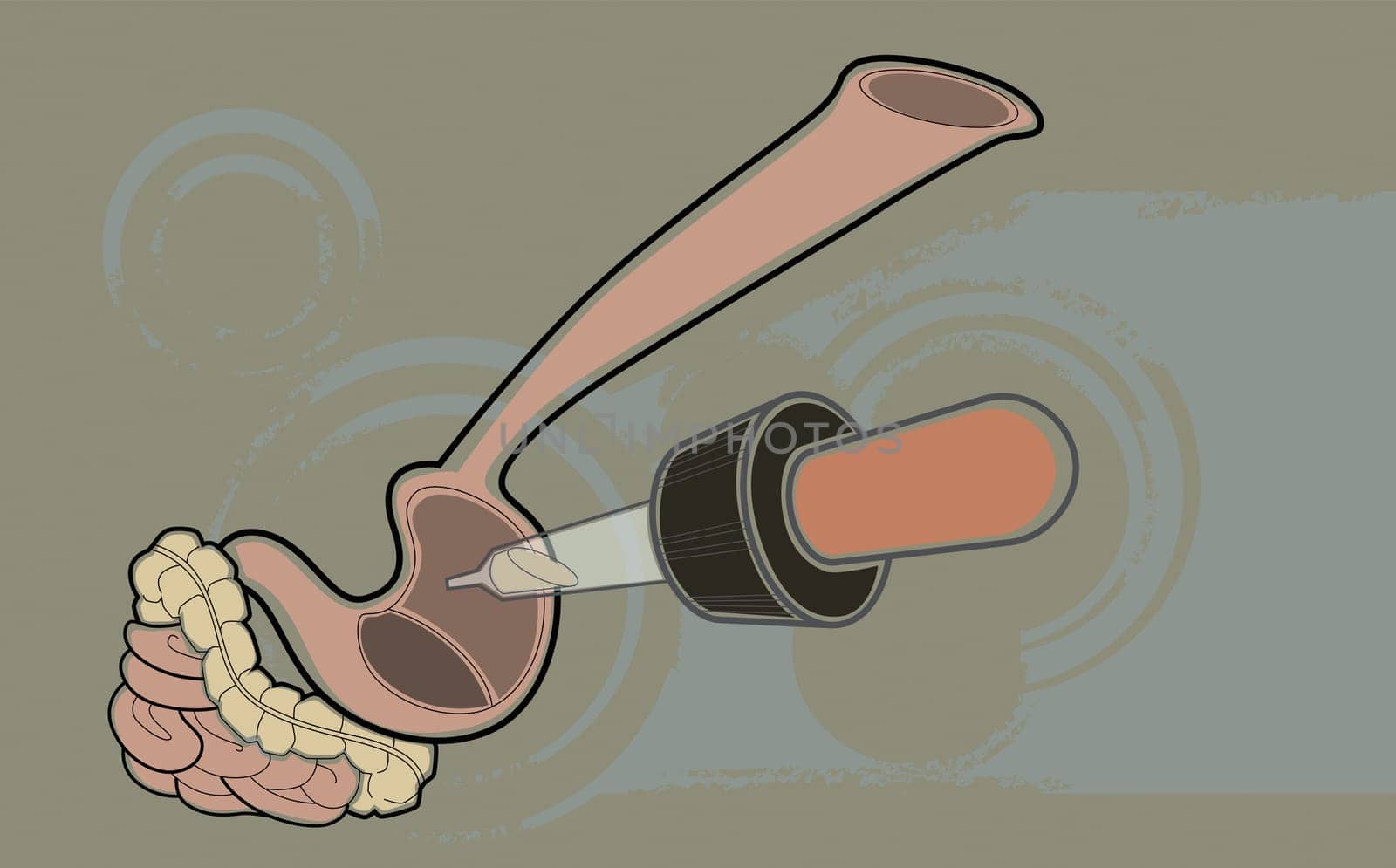 Close-up of a syringe inserting in a liver