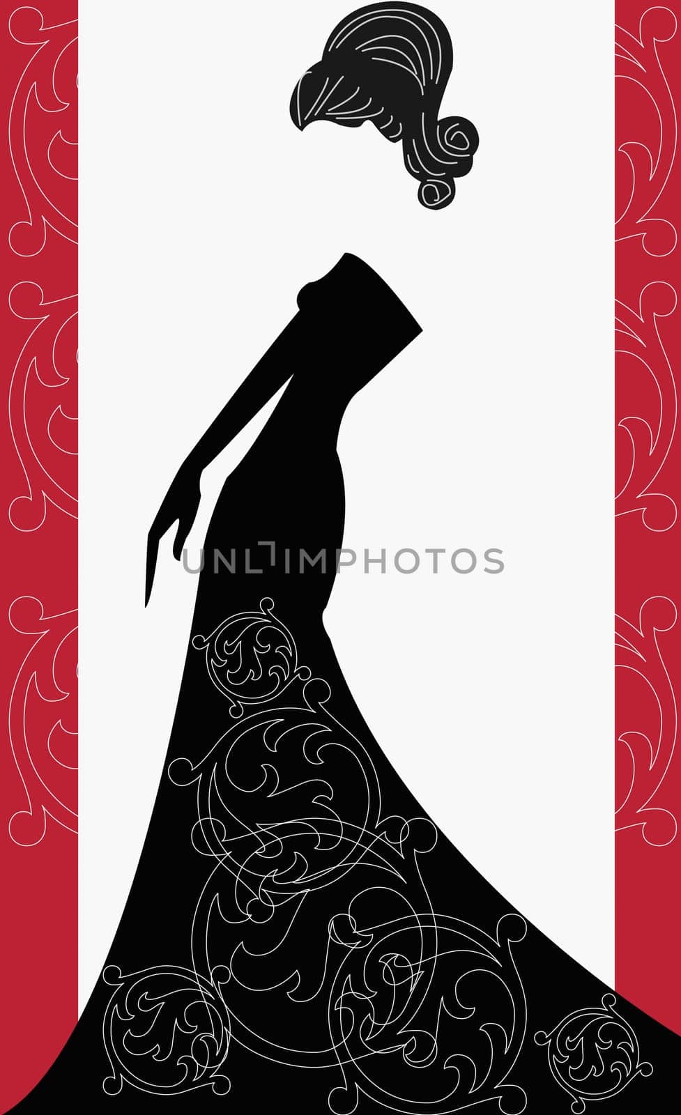 Woman in a black gown