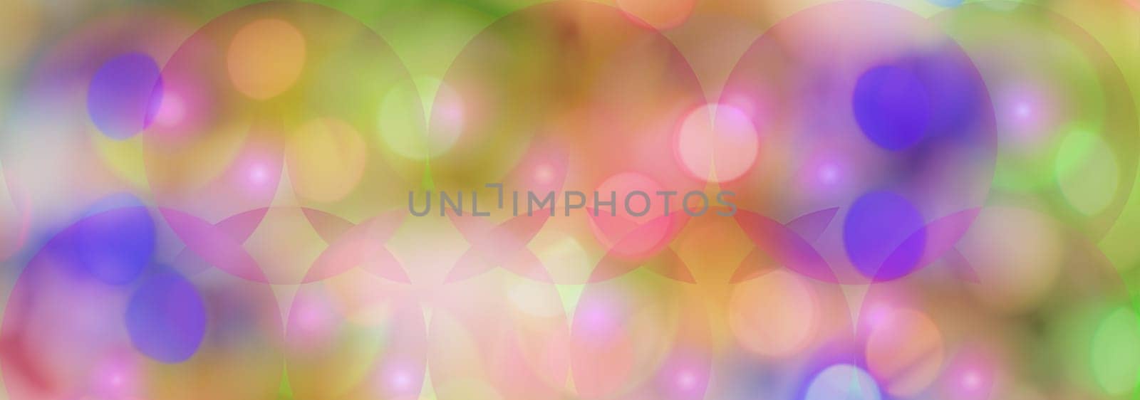 Colored circles panoramic background layer for celebration cover photo or celebration greetings