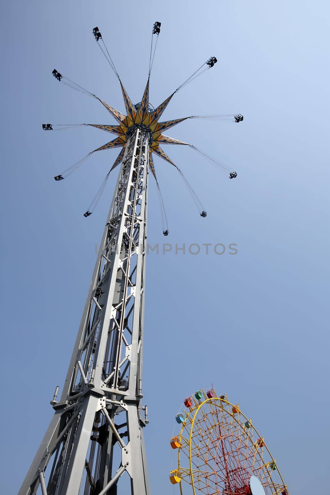 chain swing ride in amusement park
