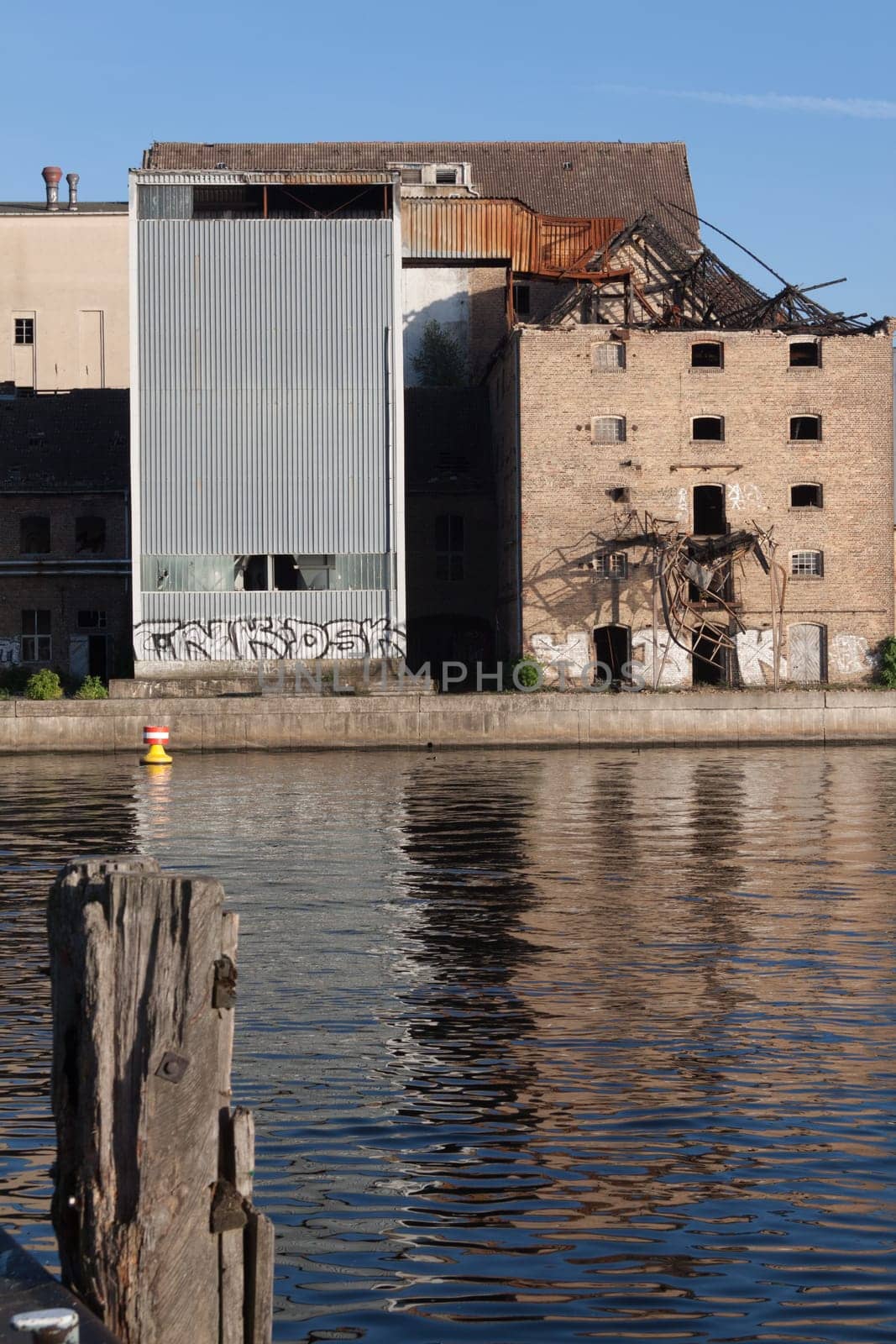 Industrial wasteland on the Havel in Potsdam