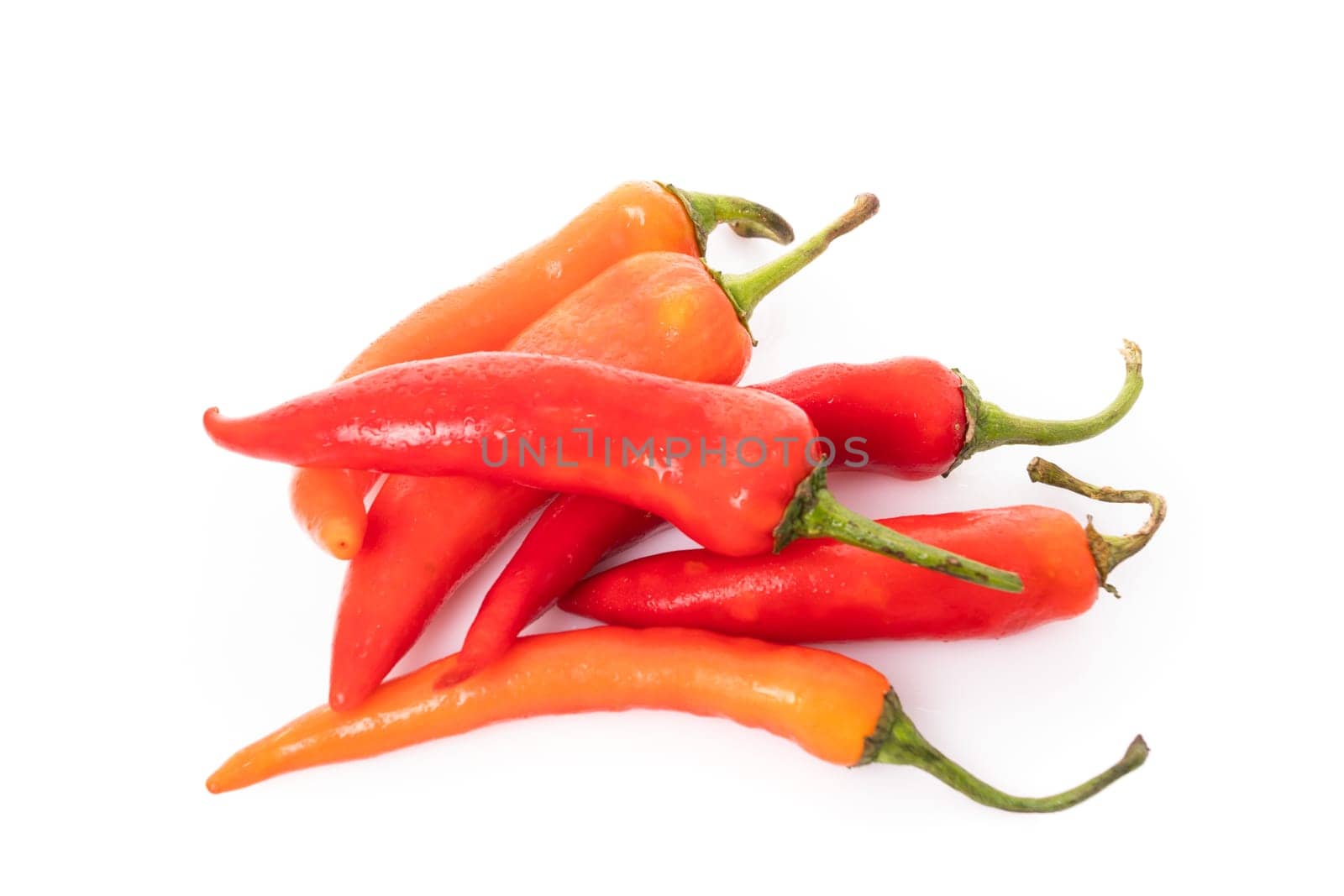 hot chilli peppers isolated on white background