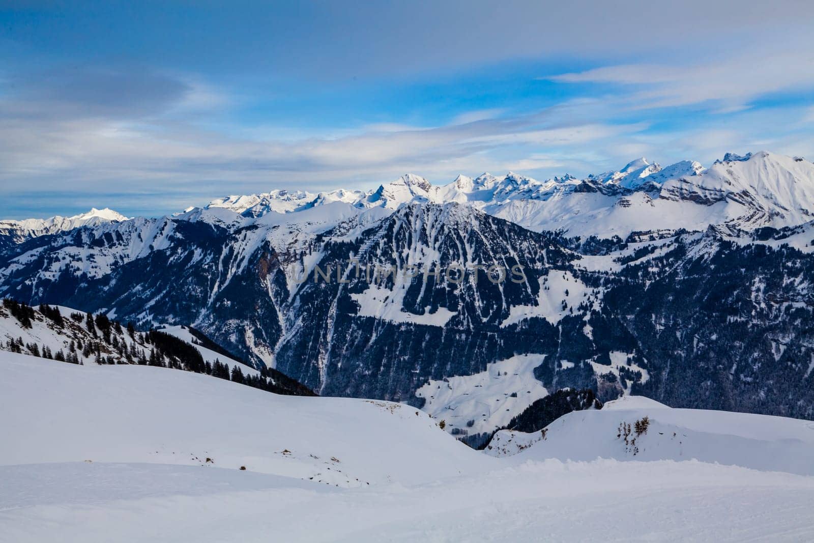 Winter in the swiss alps, Switzerland
