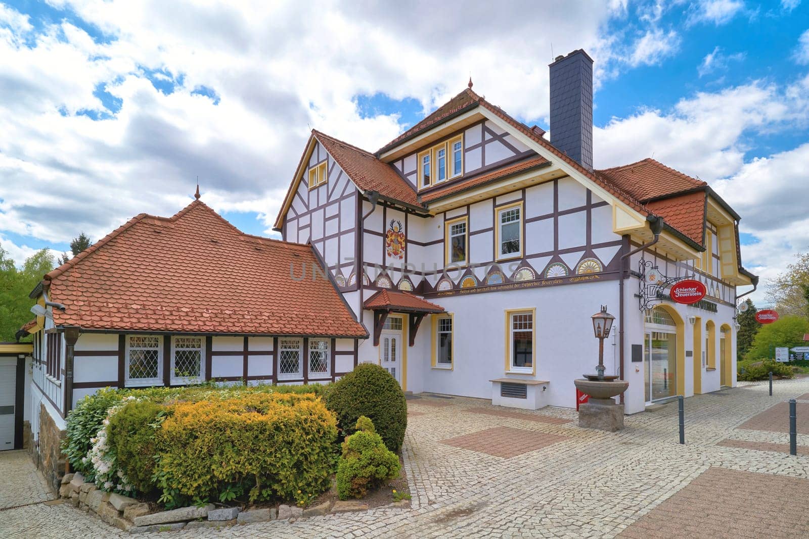 Parent house of the Schierker Feuerstein brand in a pharmacy in Schierke in the Harz National Park. The pharmacist Willy Drube applied for a patent for the herbal liqueur in 1924.