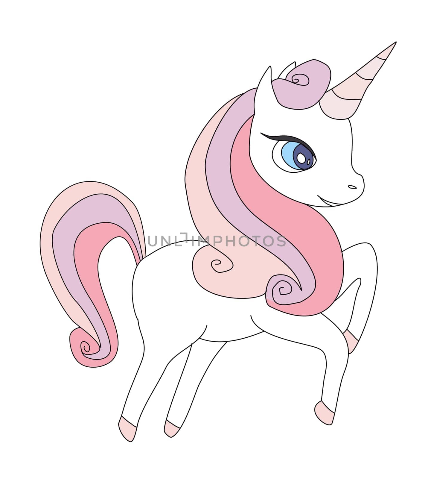 cute unicorn - character isolated from background