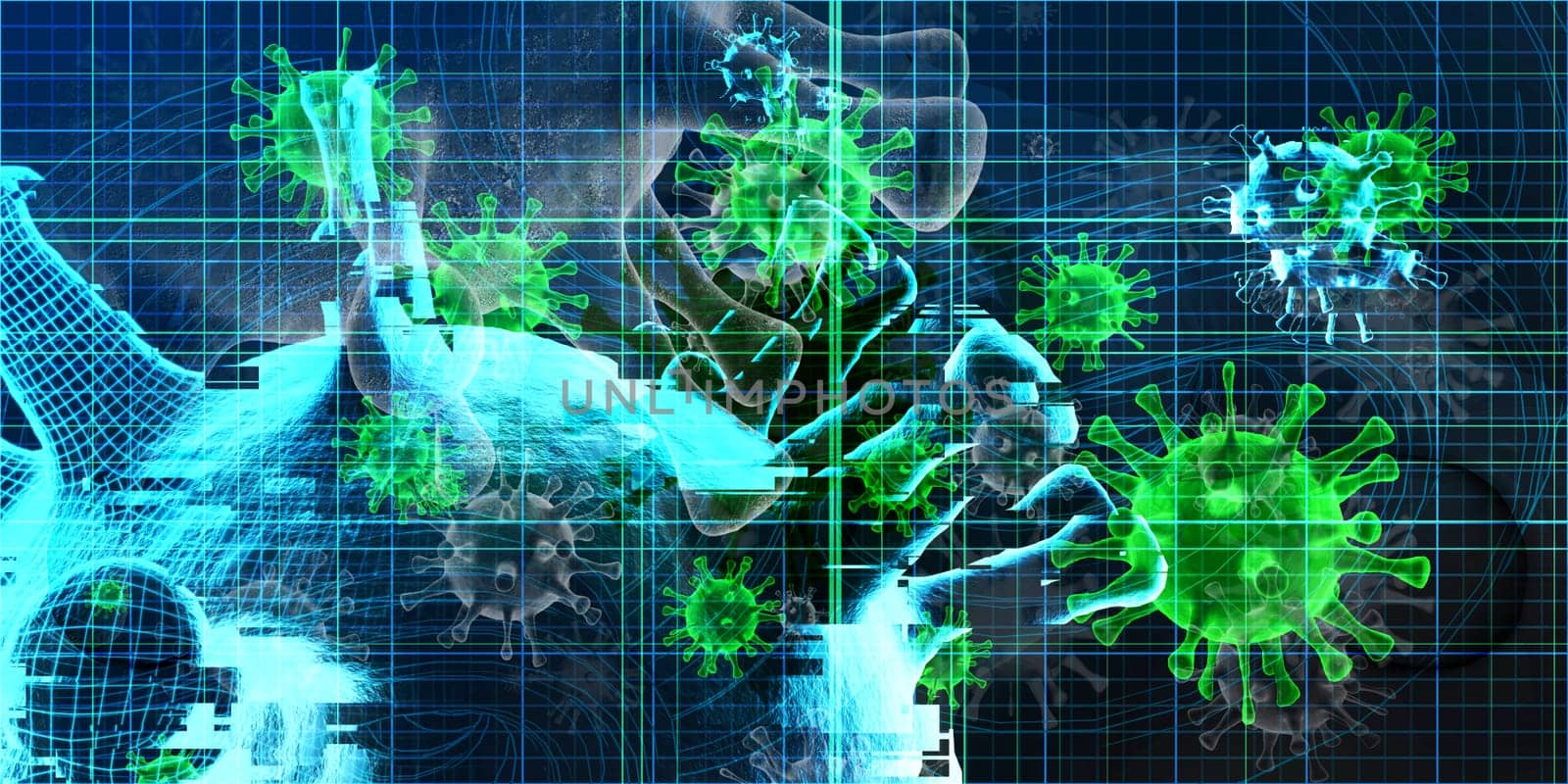 Virology Study of Virus Science Concept Background