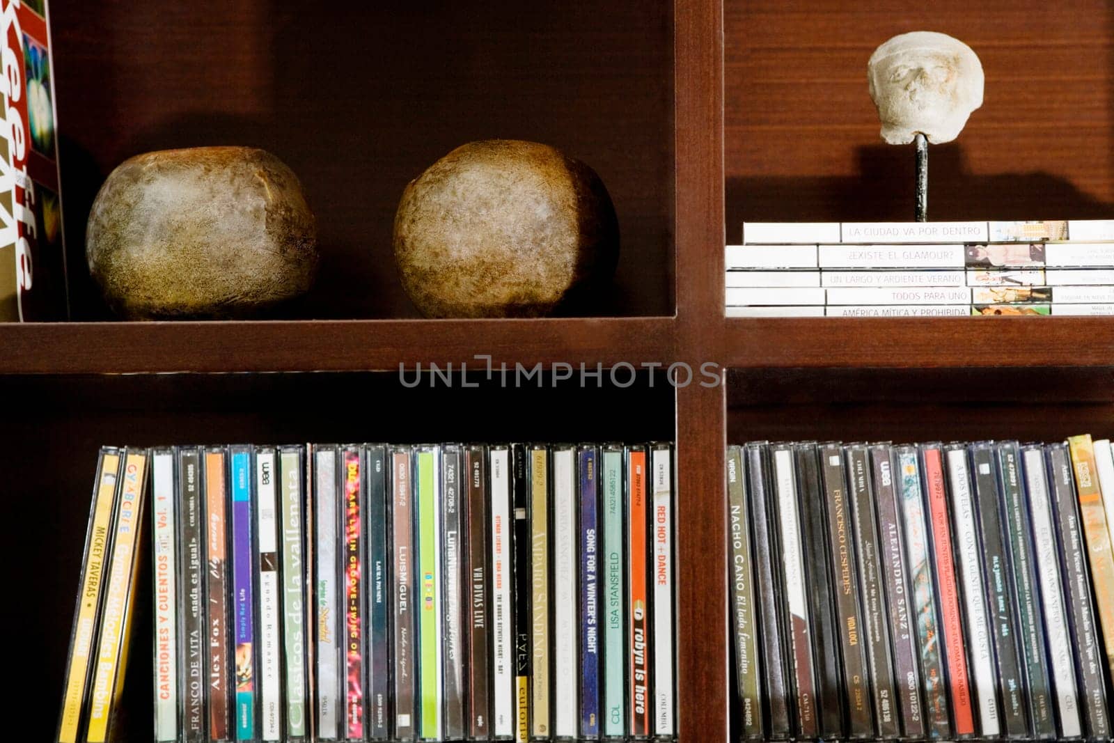 Close-up of books on a bookshelf