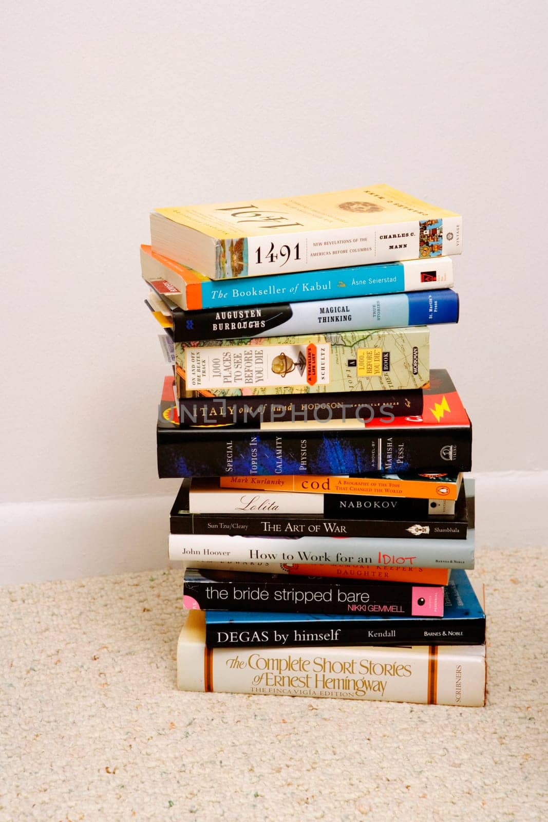 Close-up of a stack of books