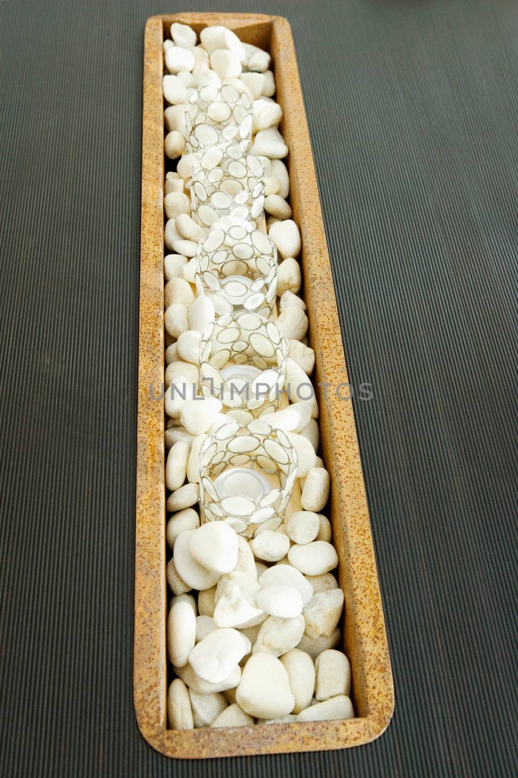 Decorative glasses on pebbles
