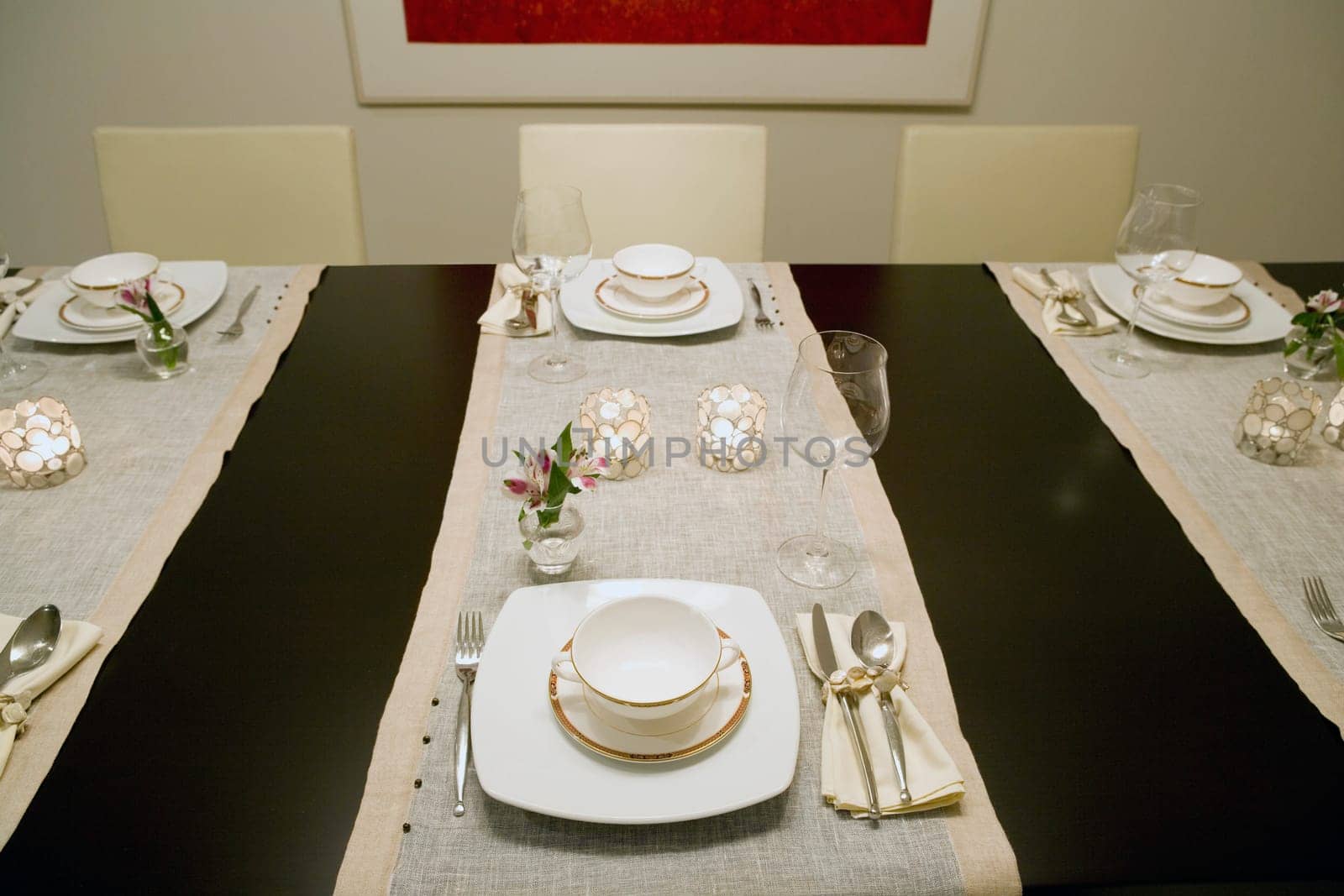 High angle view of place setting on a dining table