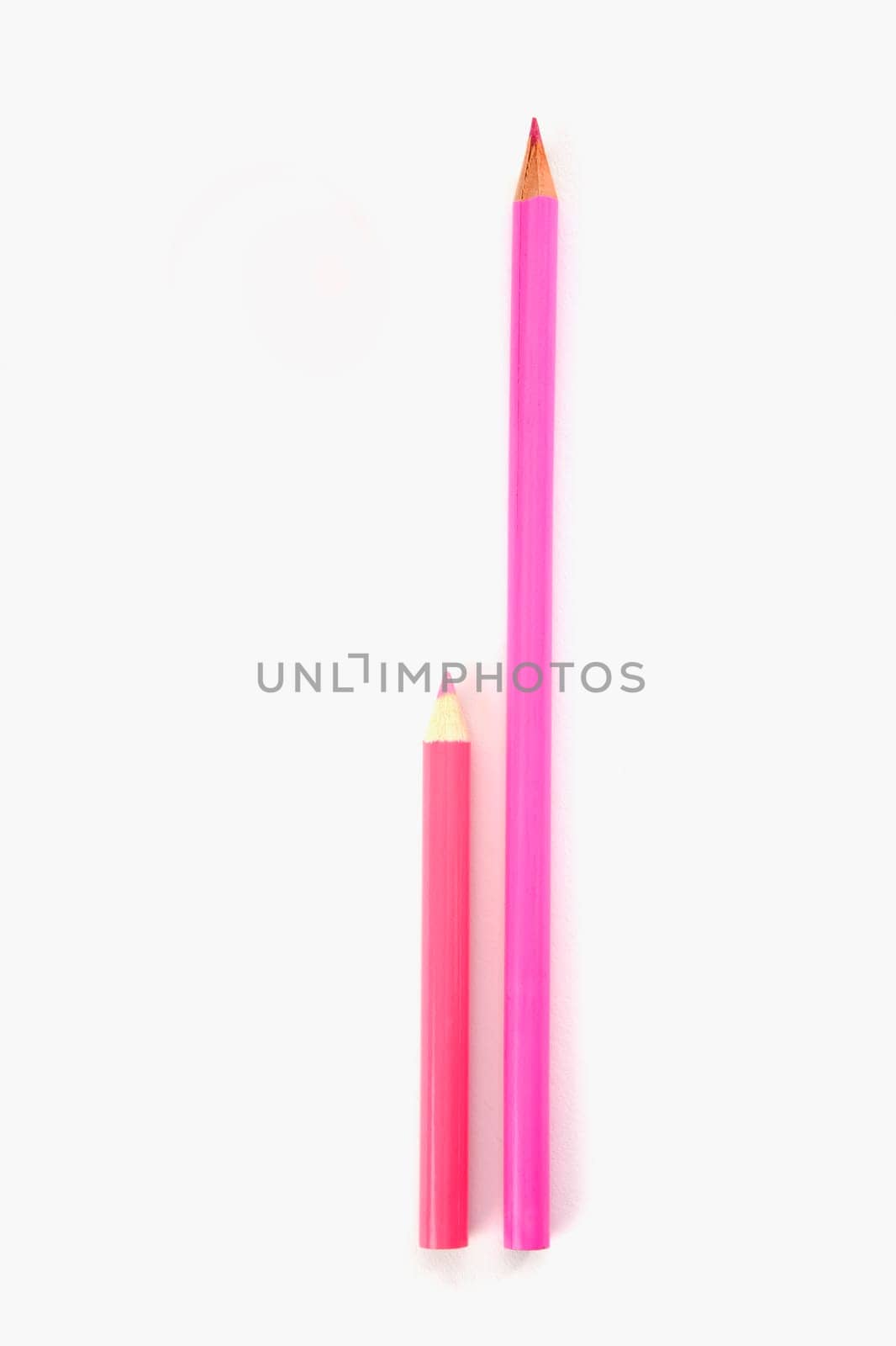 Close-up of two sharpened pencils