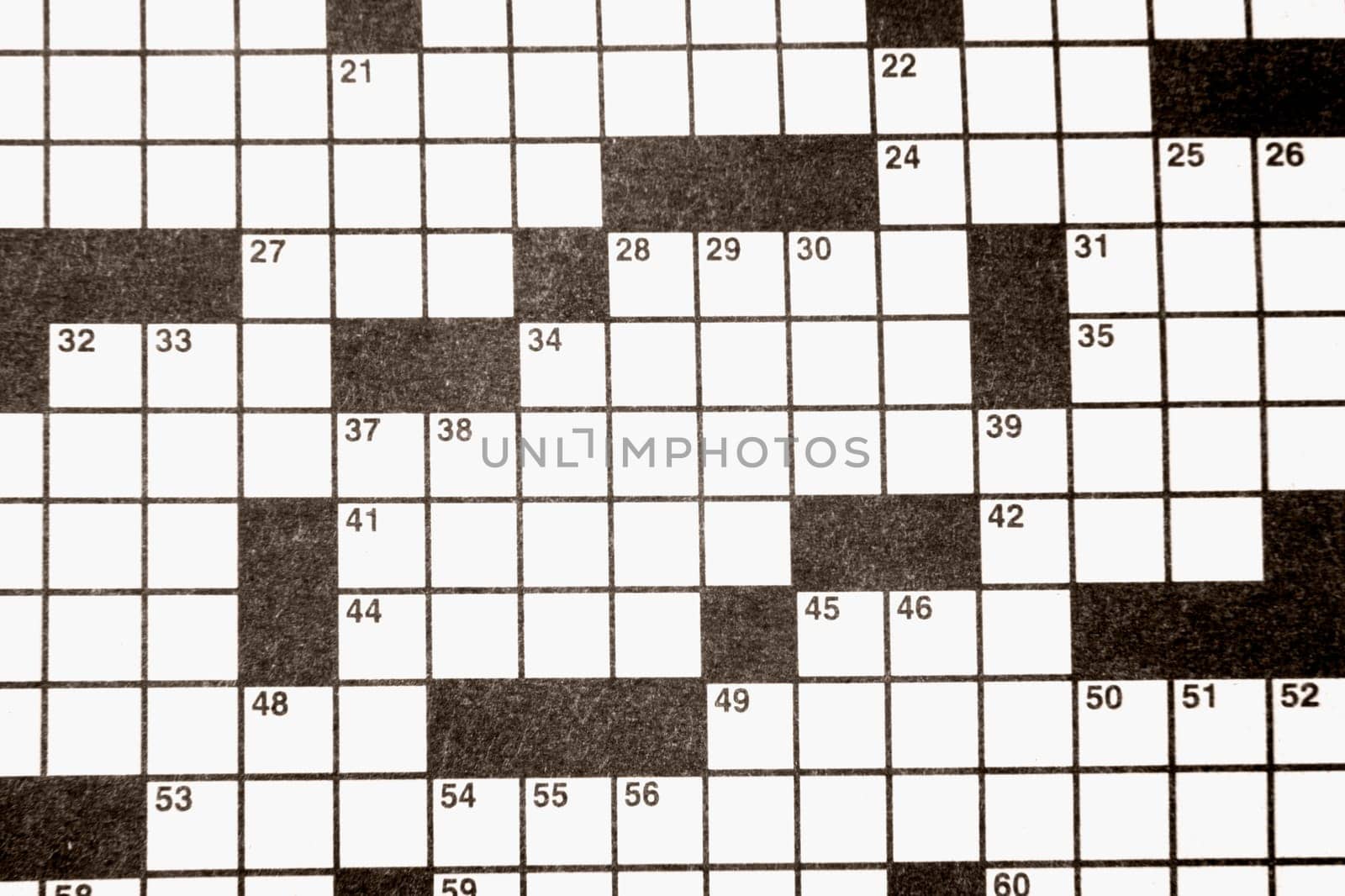 Close-up of a crossword puzzle