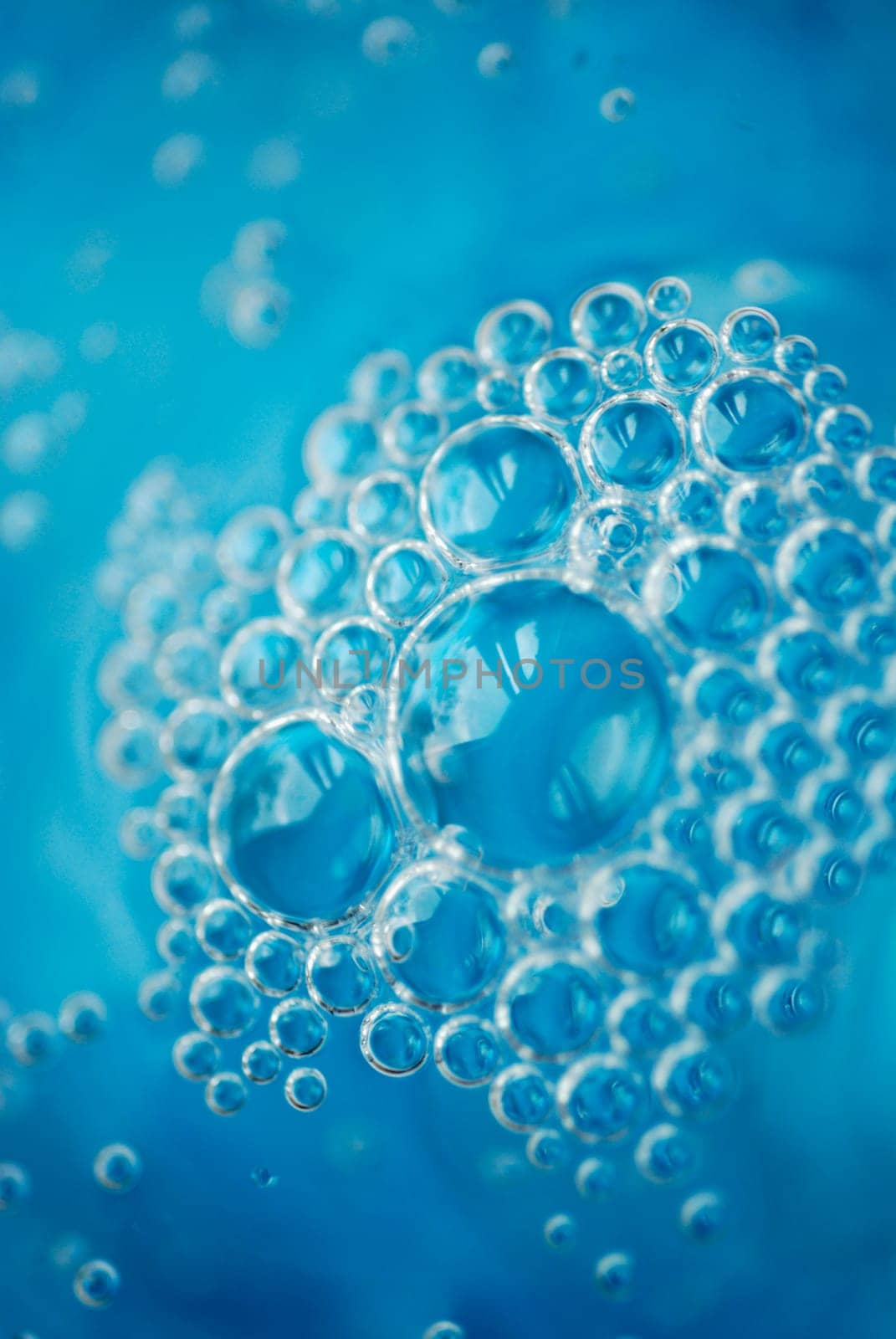 Close-up of bubbles in soda
