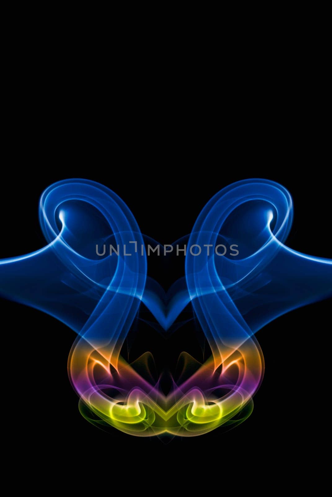 Close_up of multi_colored smoke