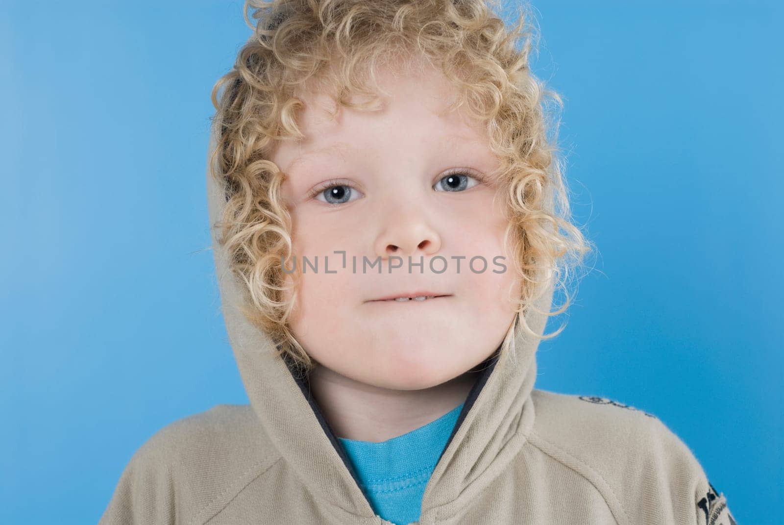 Close_up of a boy making a face