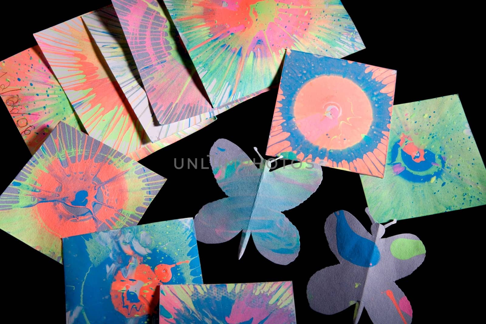 Close-up of various paper made objects
