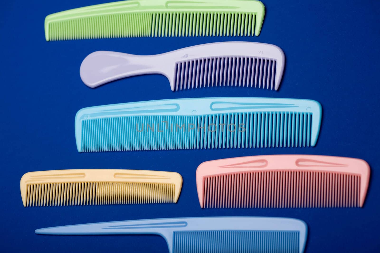 Close-up of various combs