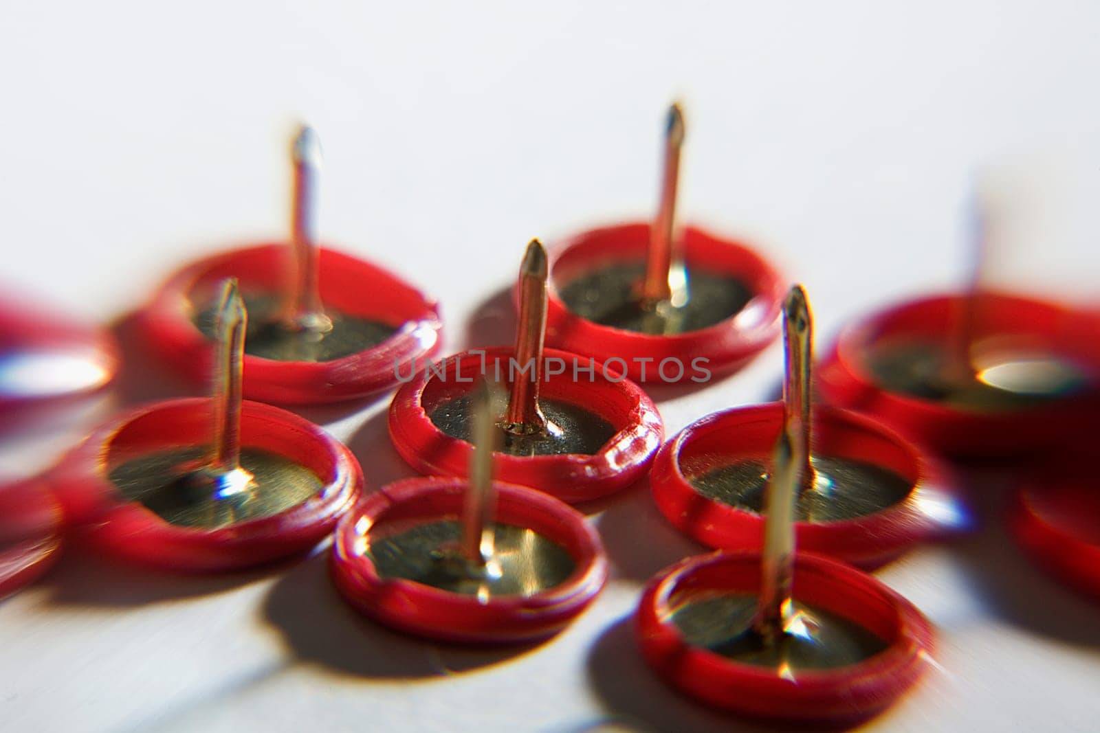 Close-up of thumbtacks