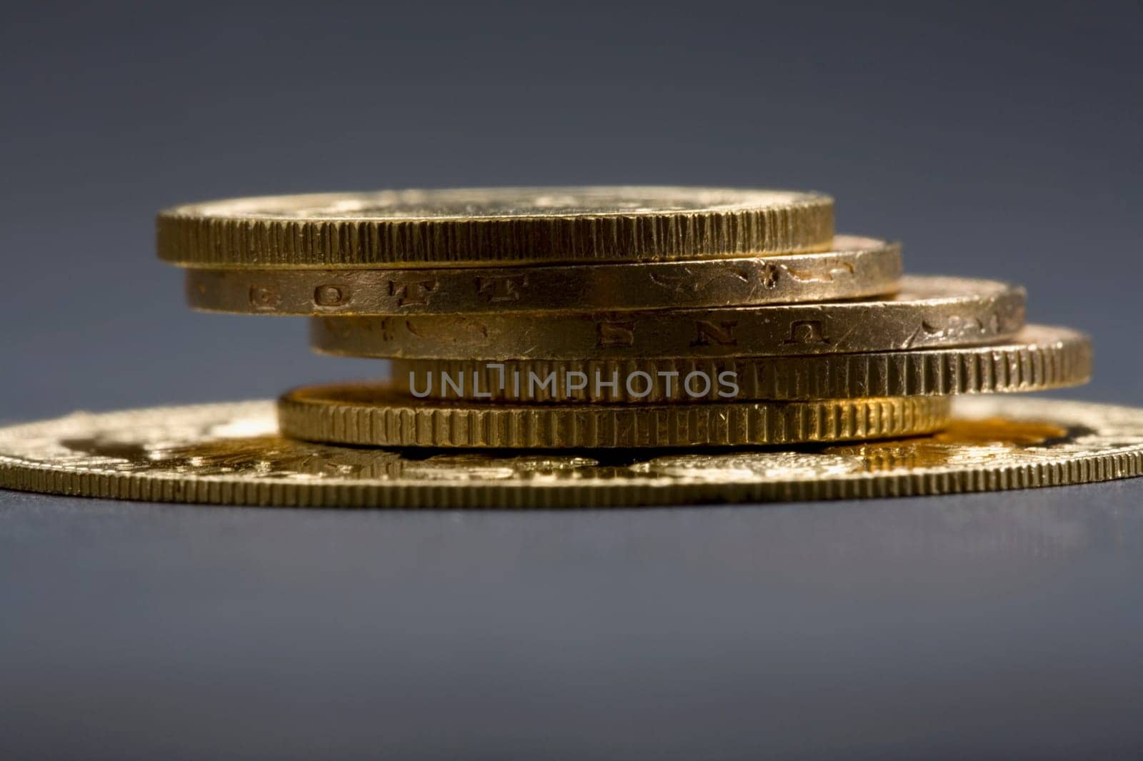 Close-up of a stack of coins
