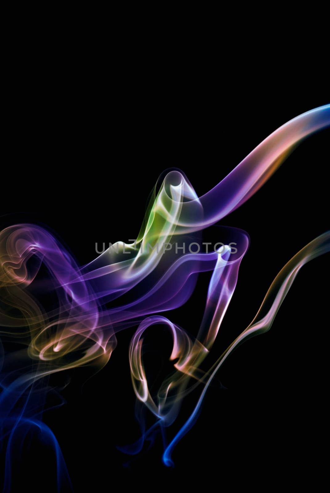 Close_up of multi_colored smoke