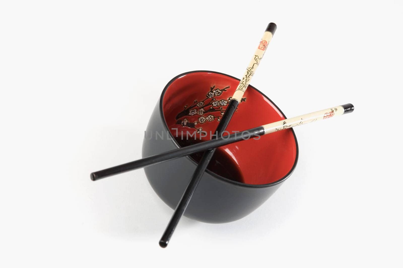 Close-up of chopsticks on a bowl