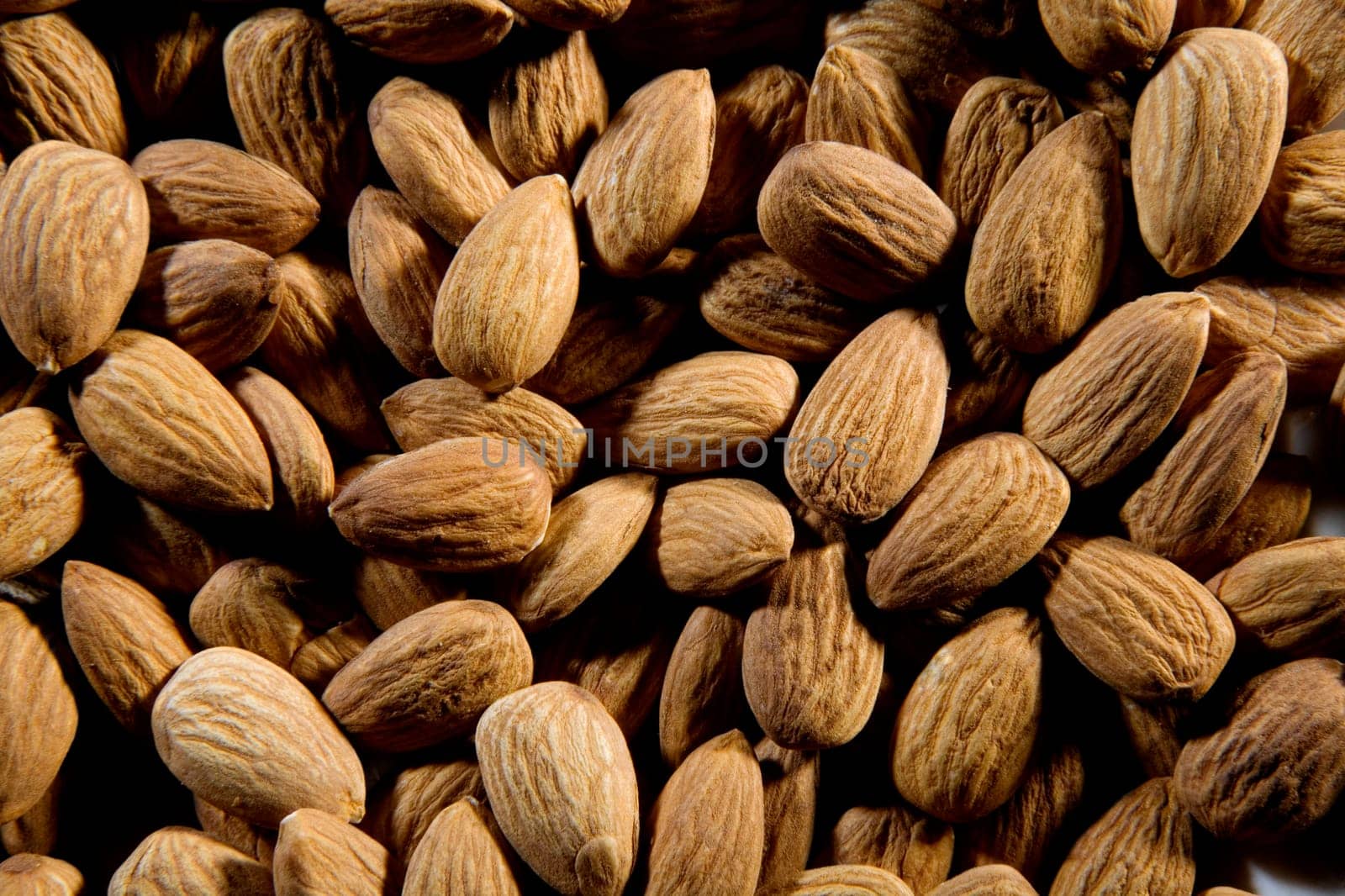 Close-up of a heap of almonds