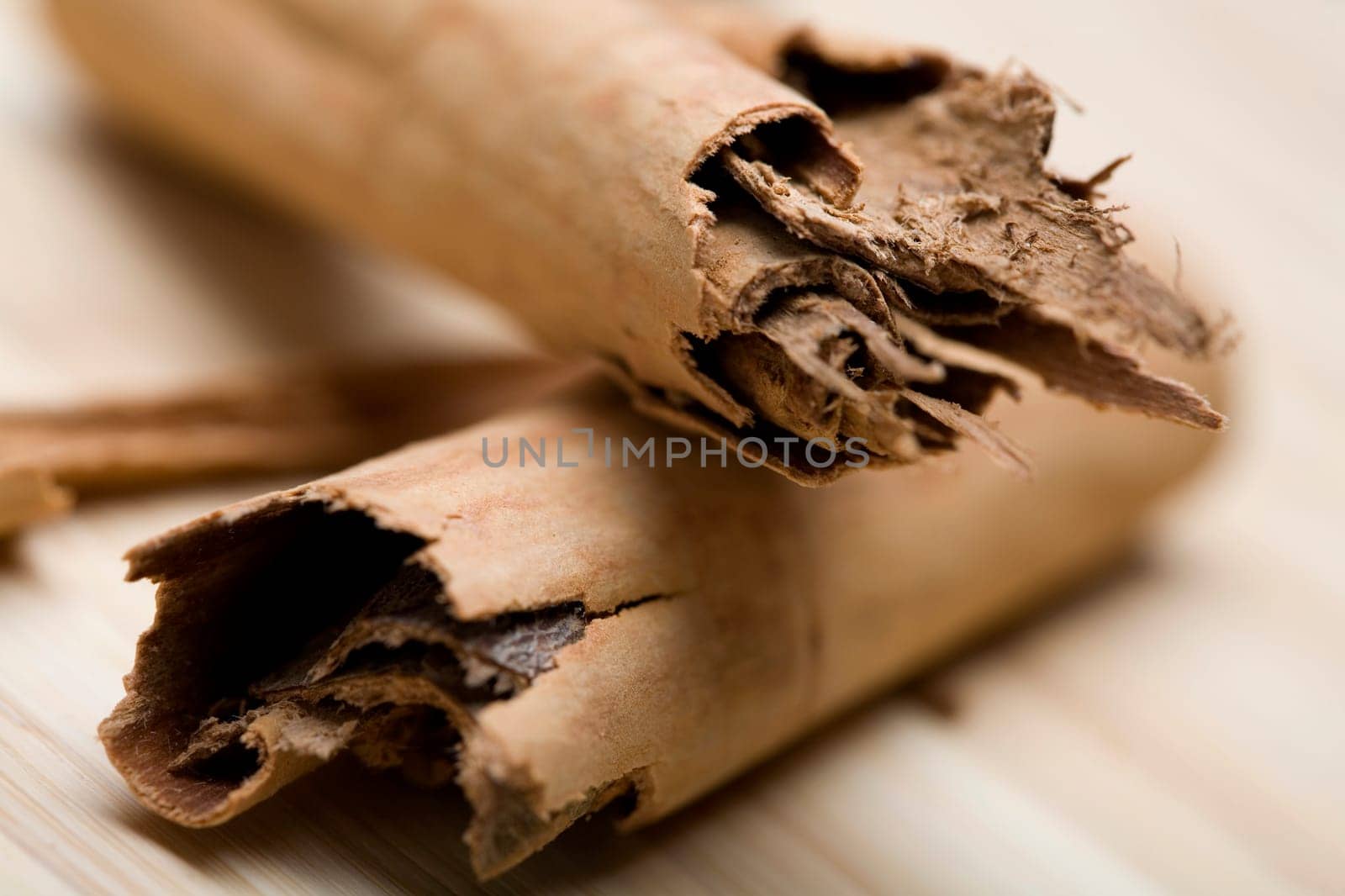 Close-up of a broken cinnamon sticks