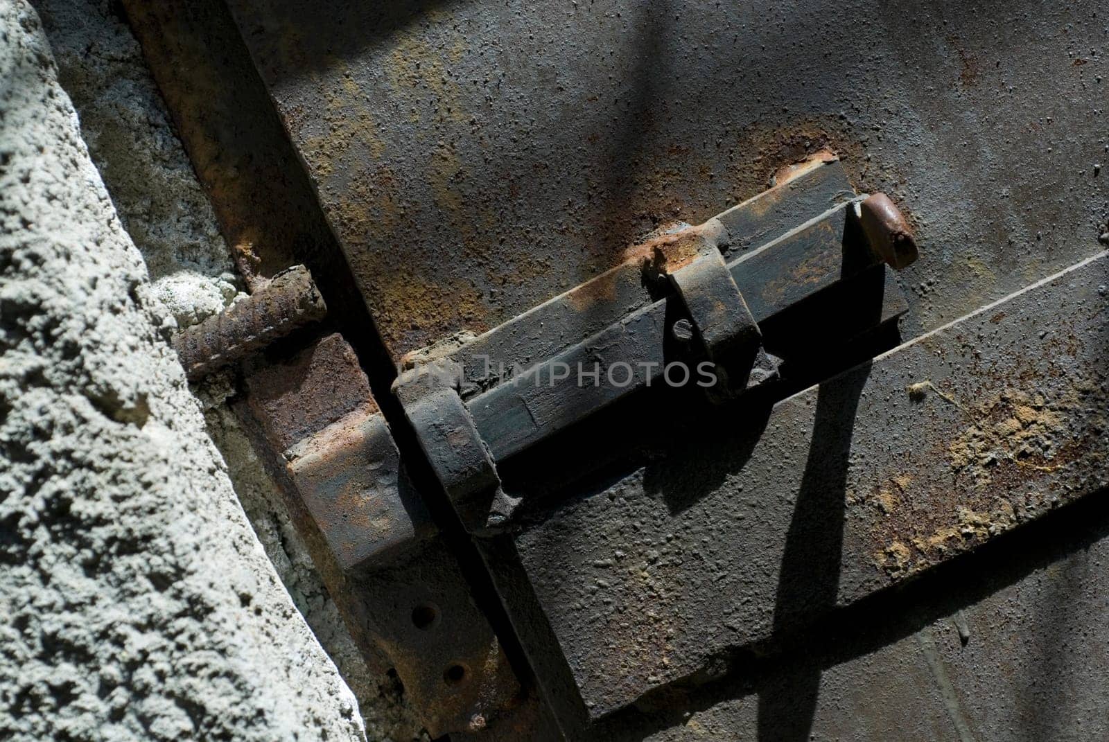 Close-up of a closed metal door