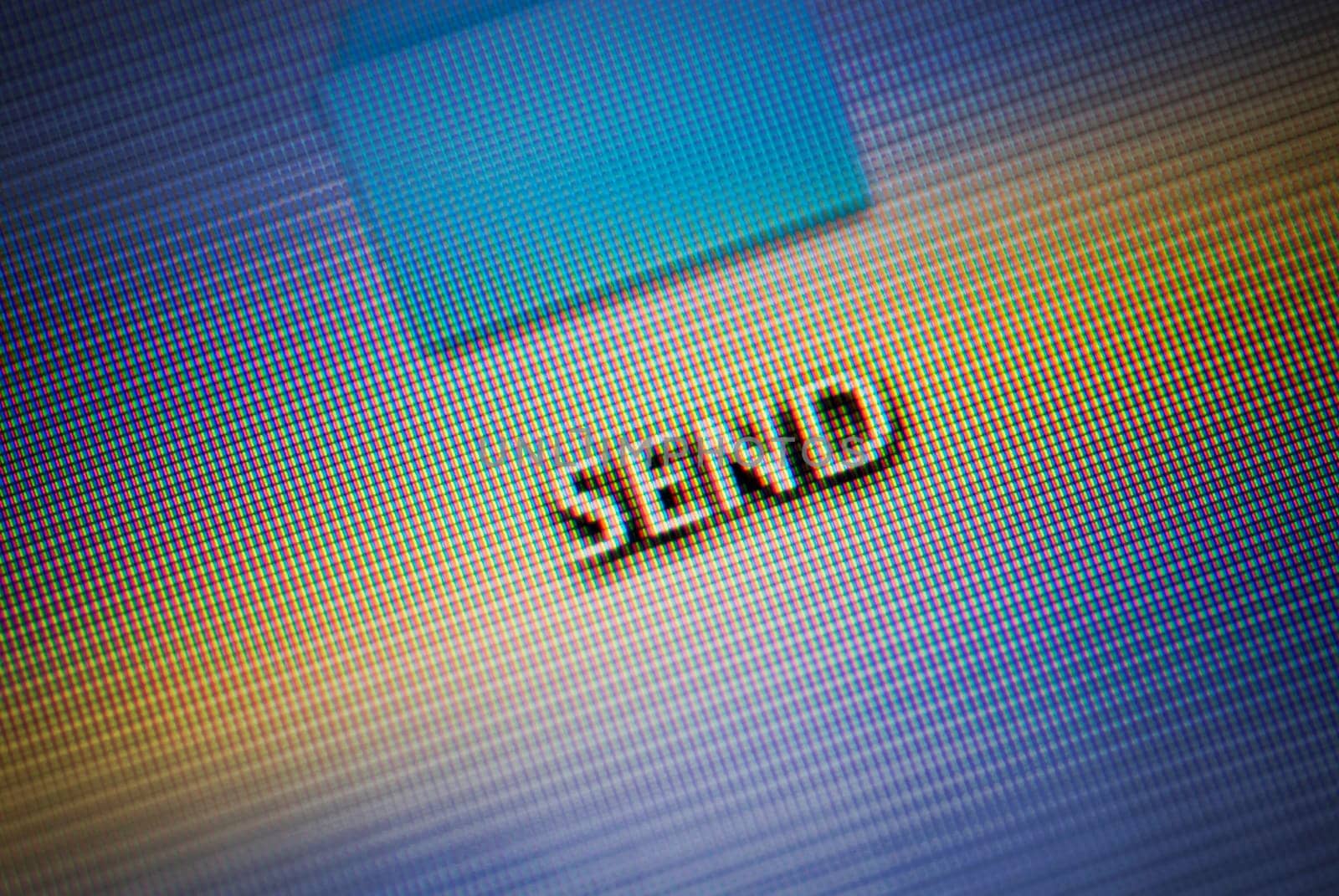 Close_up of a computer icon on a computer monitor