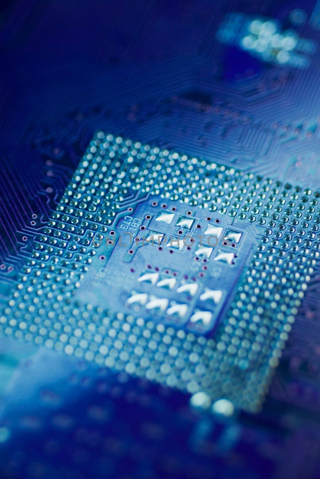High angle view of a circuit board