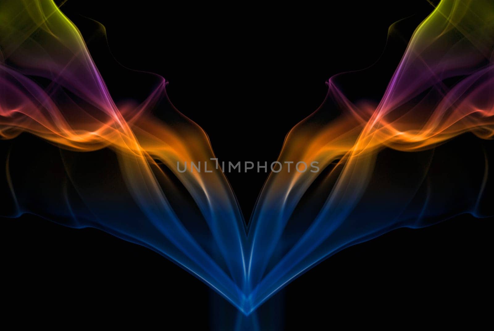 Close_up of multi_colored smoke