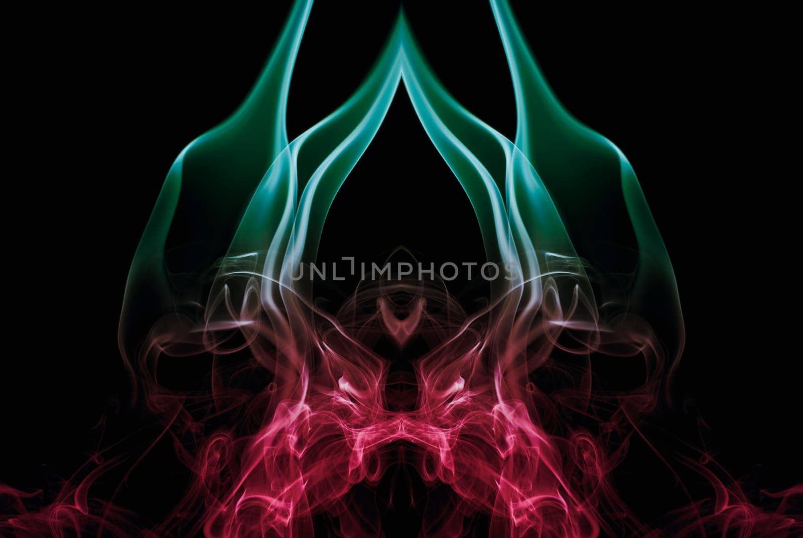 Close_up of multi_colored smoke