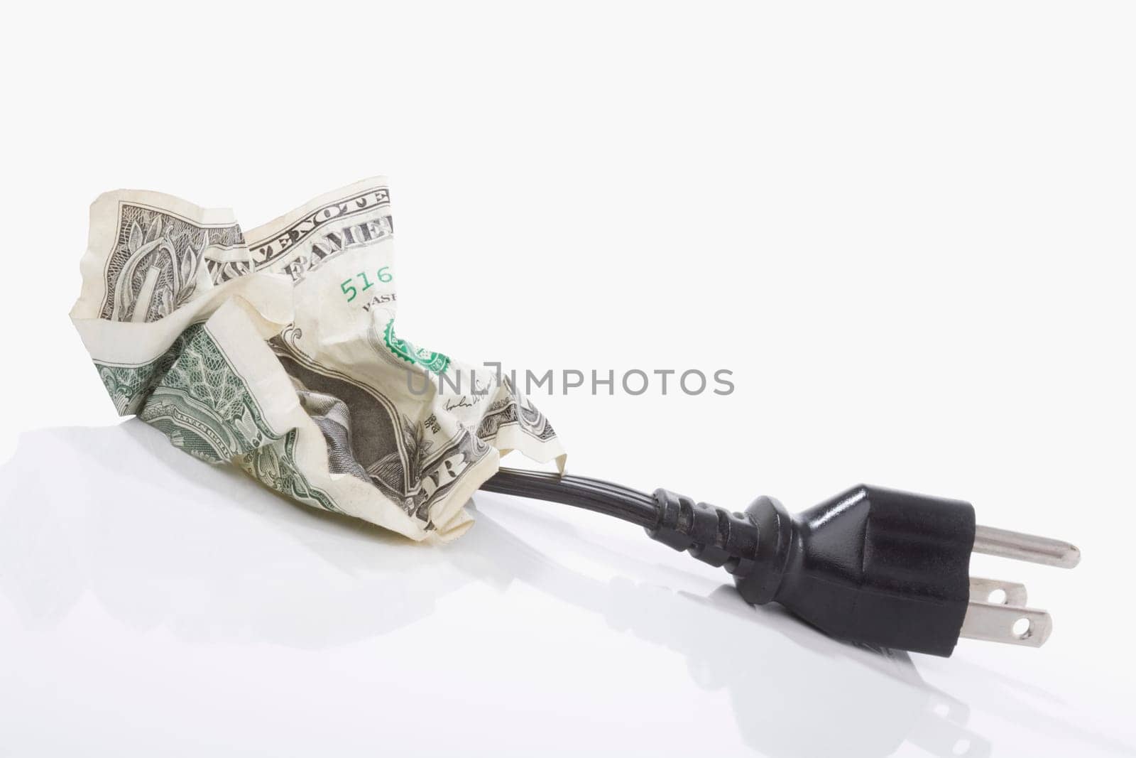 US paper currency with a three pin plug