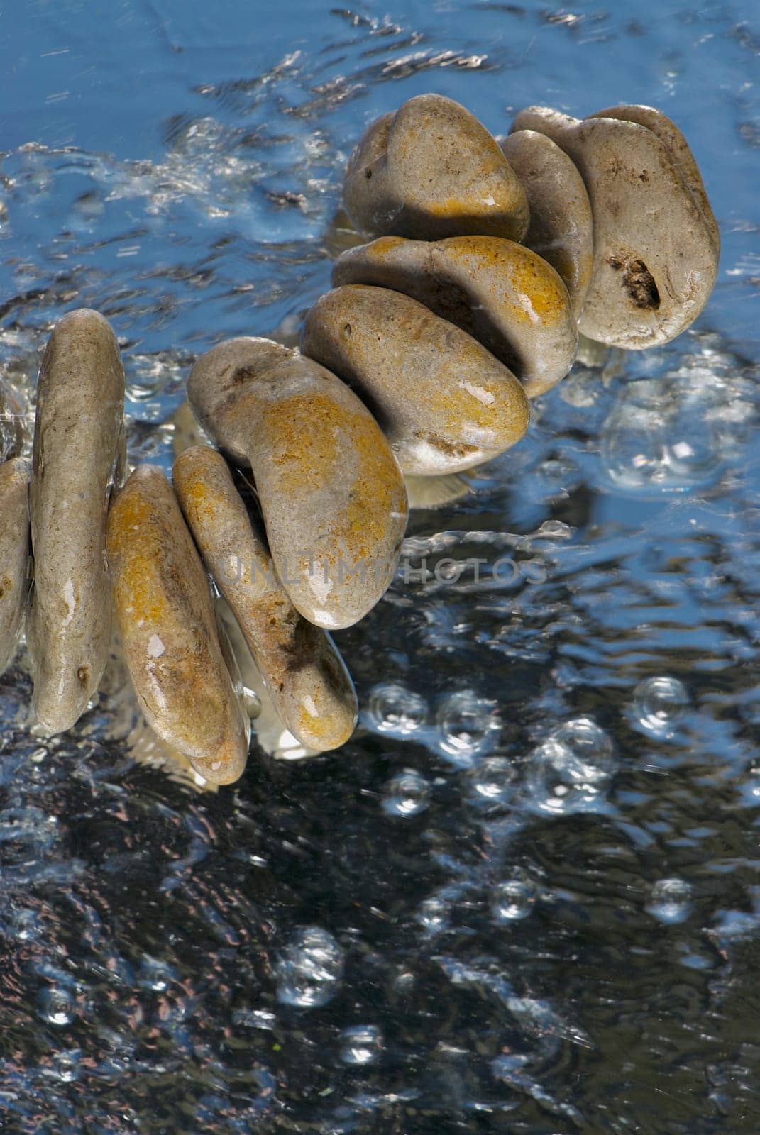 Pebbles in water