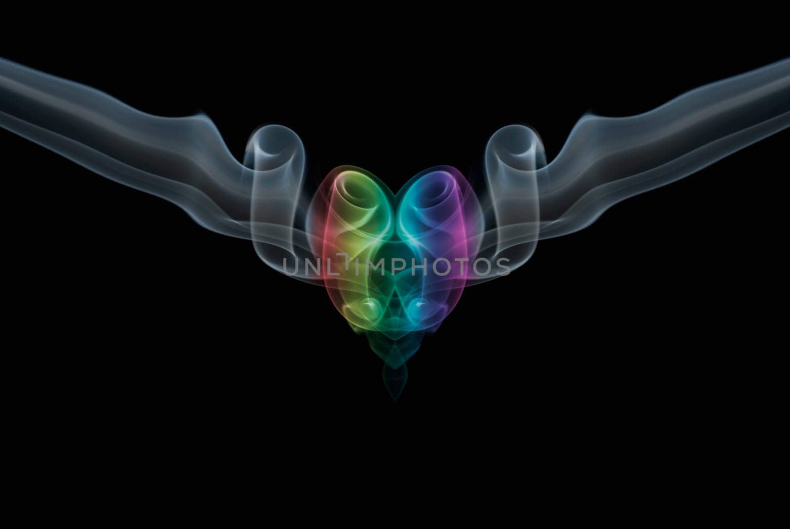 Close_up of multi_colored smoke