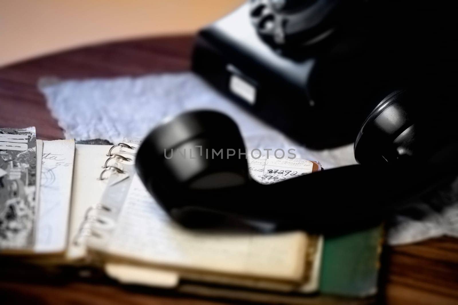 Close-up of a telephone on the table