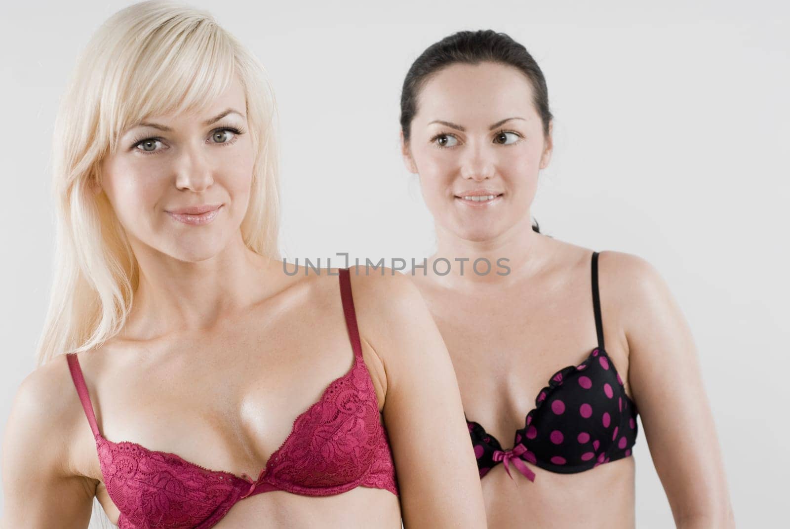 Female homosexual couple smiling