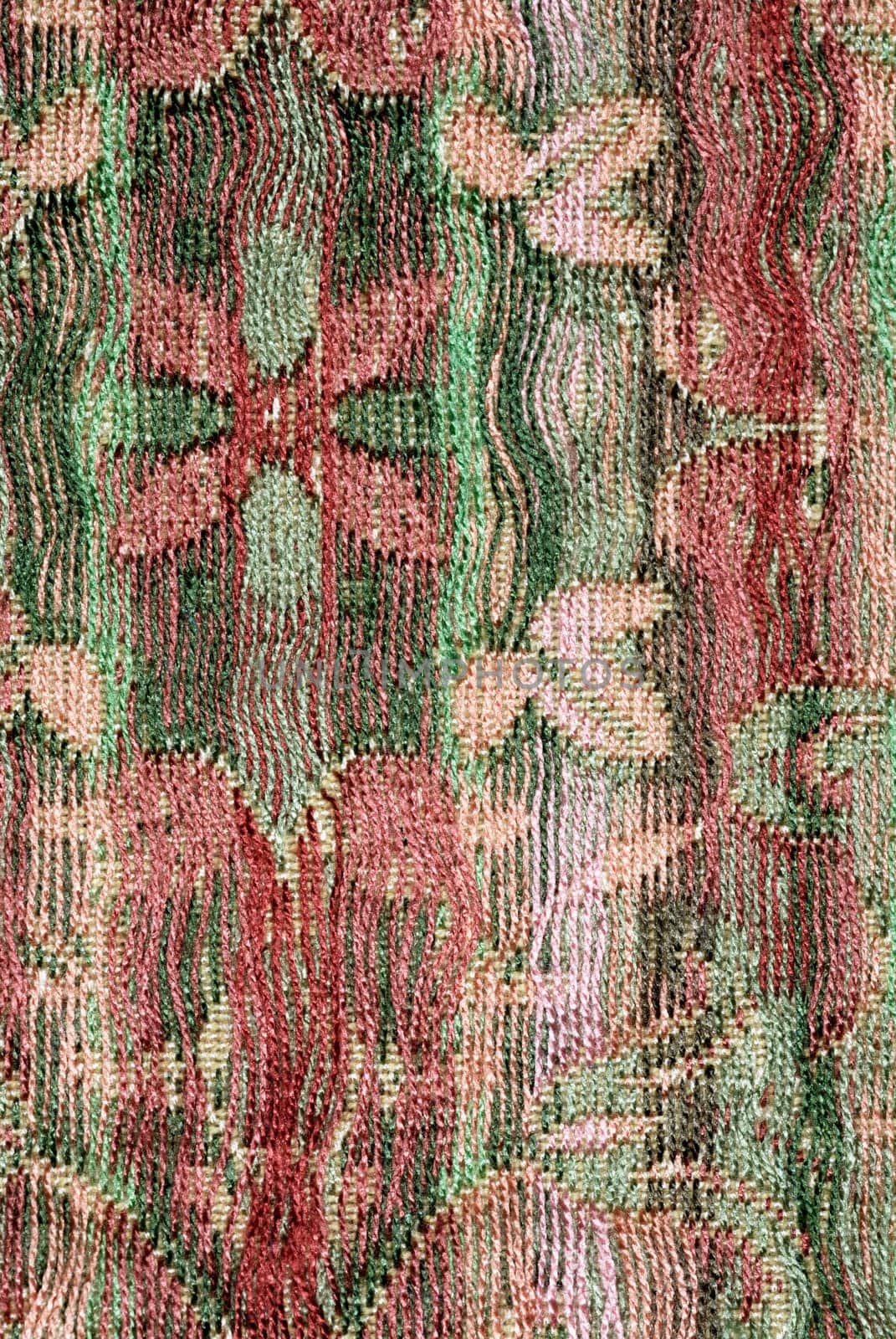 Close-up of a floral pattern on a mat